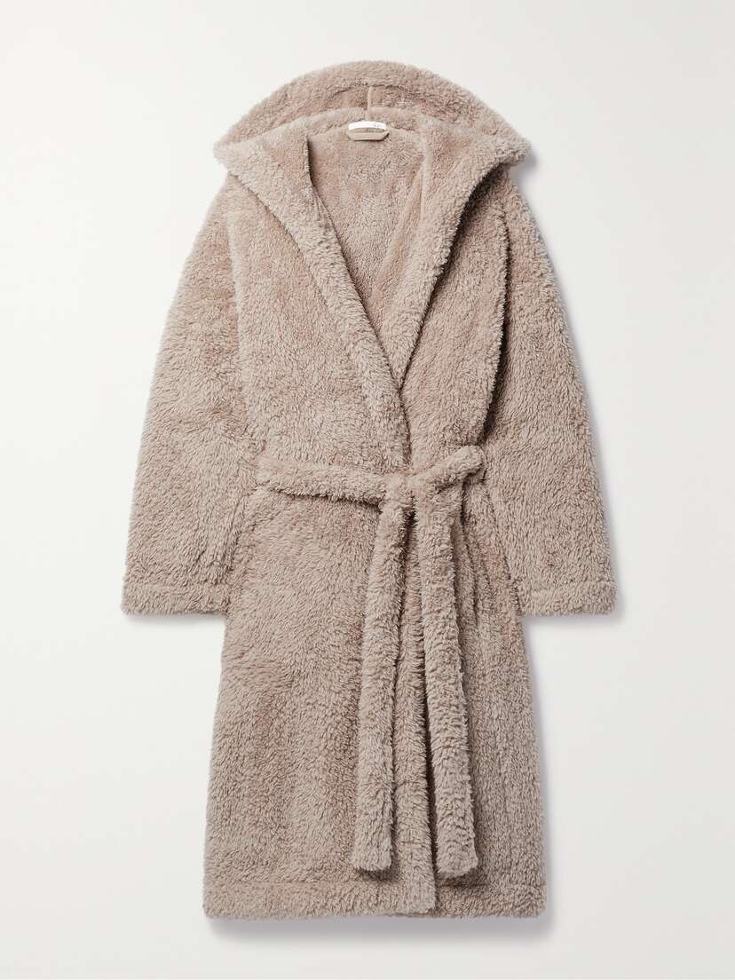 Skin Wyleen Hooded Recycled-fleece Robe
