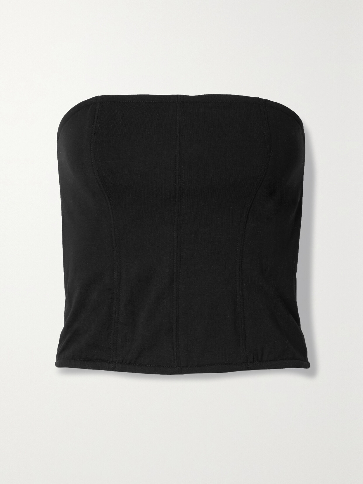 Skin - Strapless Cotton And Modal-blend Jersey Top - Black