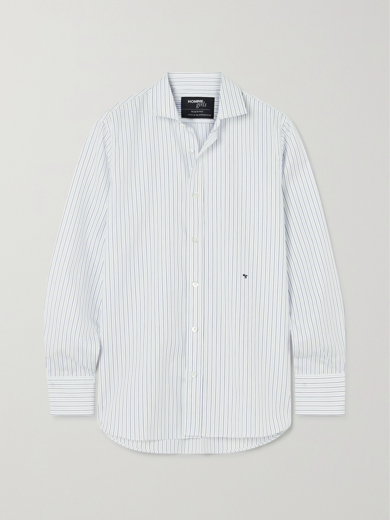 Hommegirls Striped Cotton-poplin Shirt - White