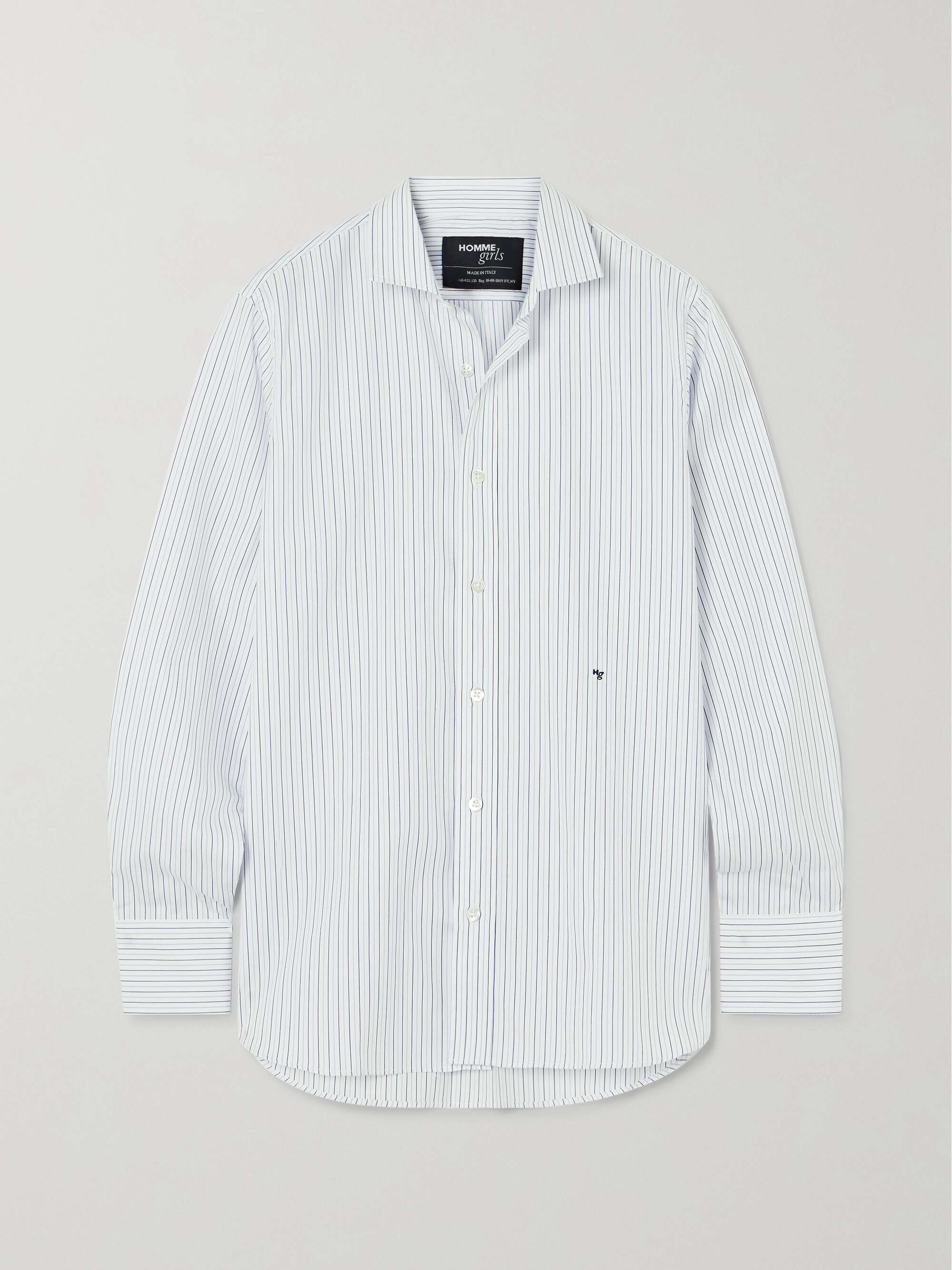 HOMMEGIRLS Striped cotton-poplin shirt | NET-A-PORTER