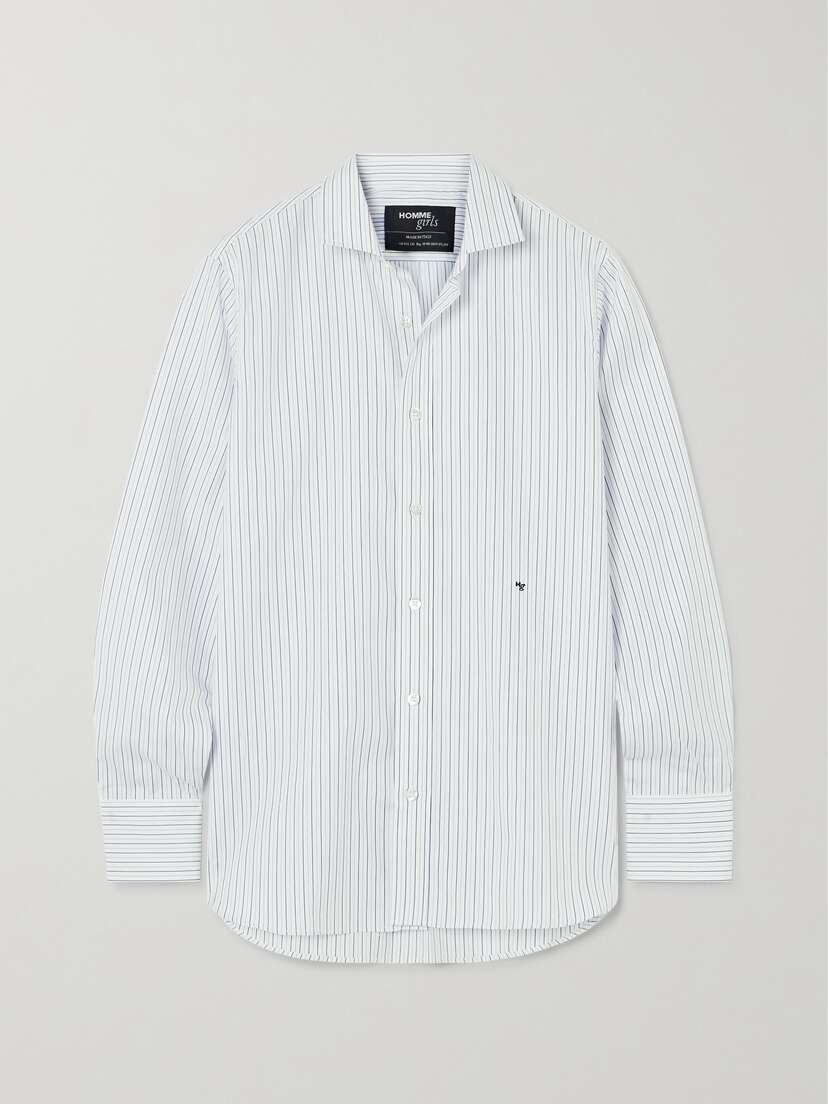 Hommegirls Striped Cotton-poplin Shirt