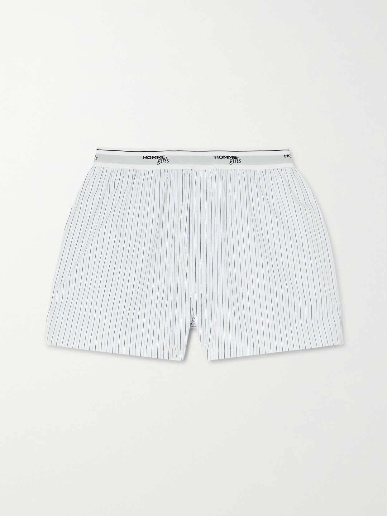 Hommegirls Women's 70's Stripe Boxer Shorts In White