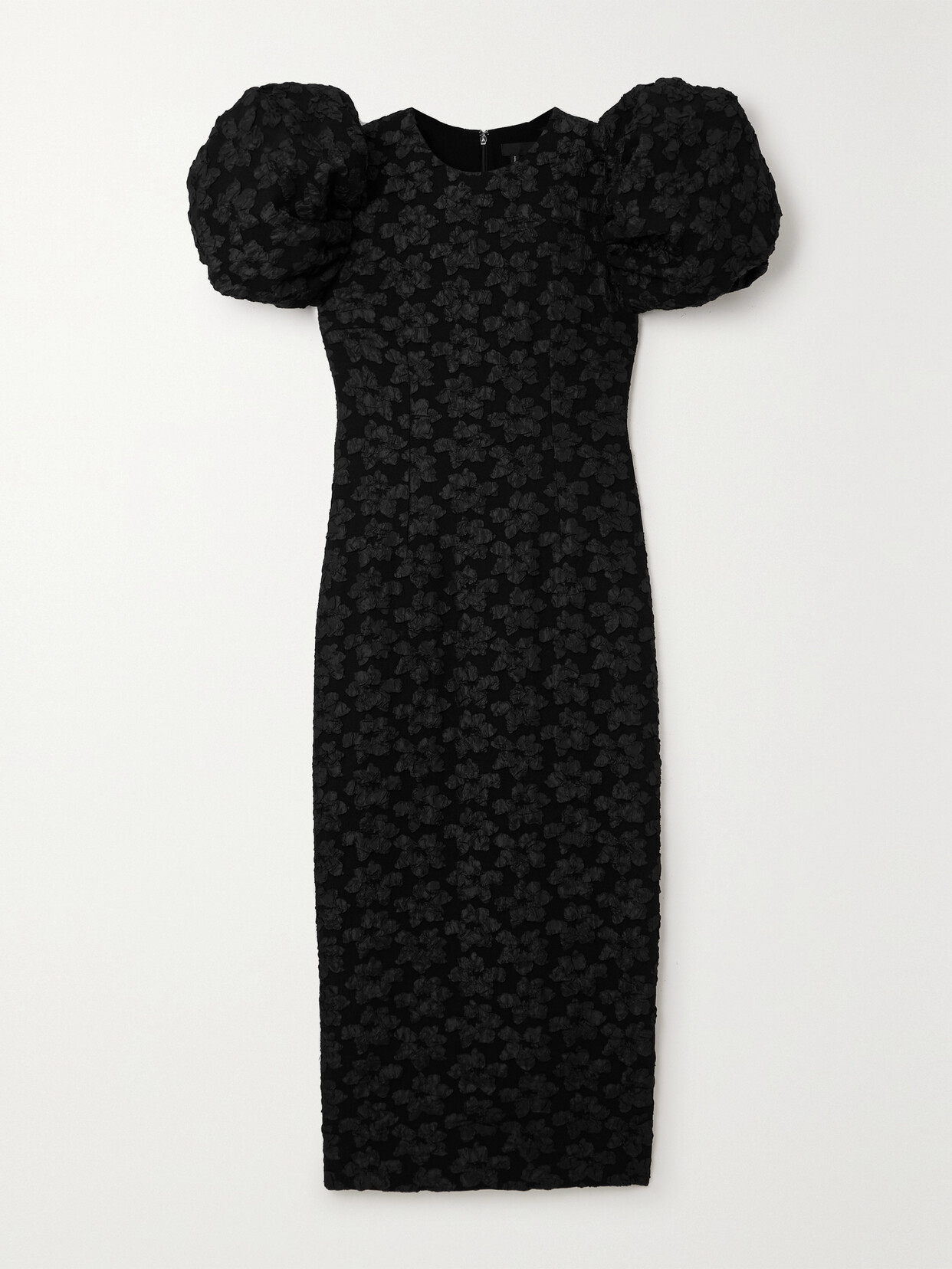 Shop Rotate Birger Christensen + Net Sustain Ruby Recycled-cloqué Midi Dress In Black