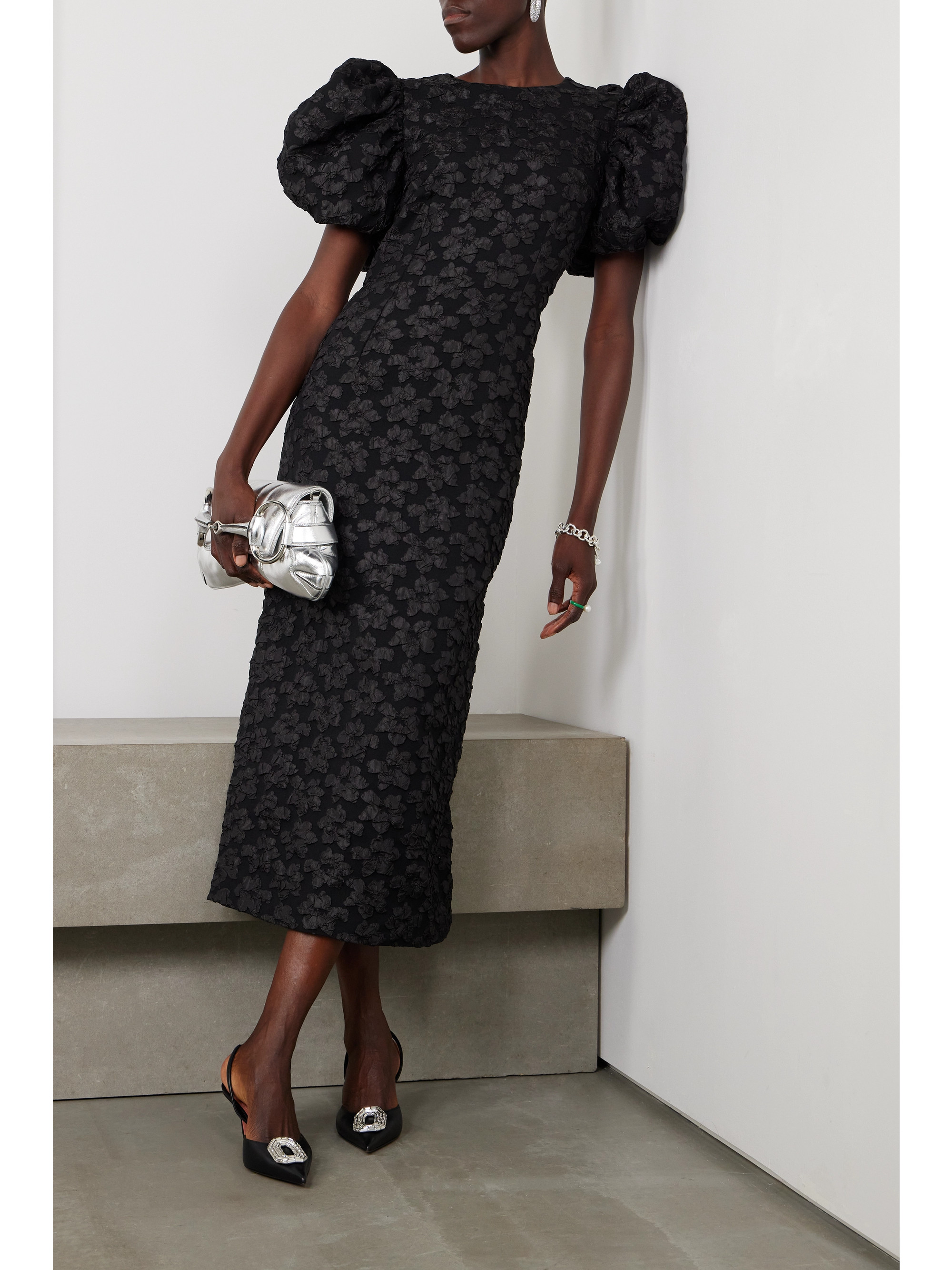 ROTATE Birger Christensen + NET SUSTAIN Ruby recycled-cloqué midi dress