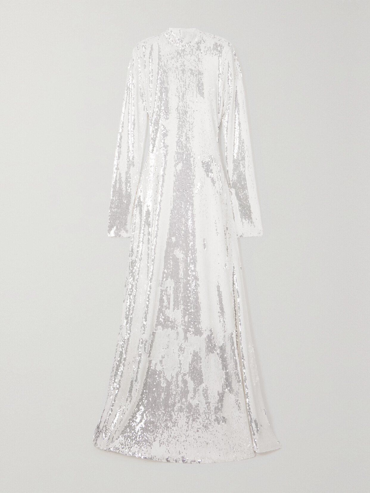 Rotate Birger Christensen Sidse Open-back Sequined Stretch-tulle Gown In White