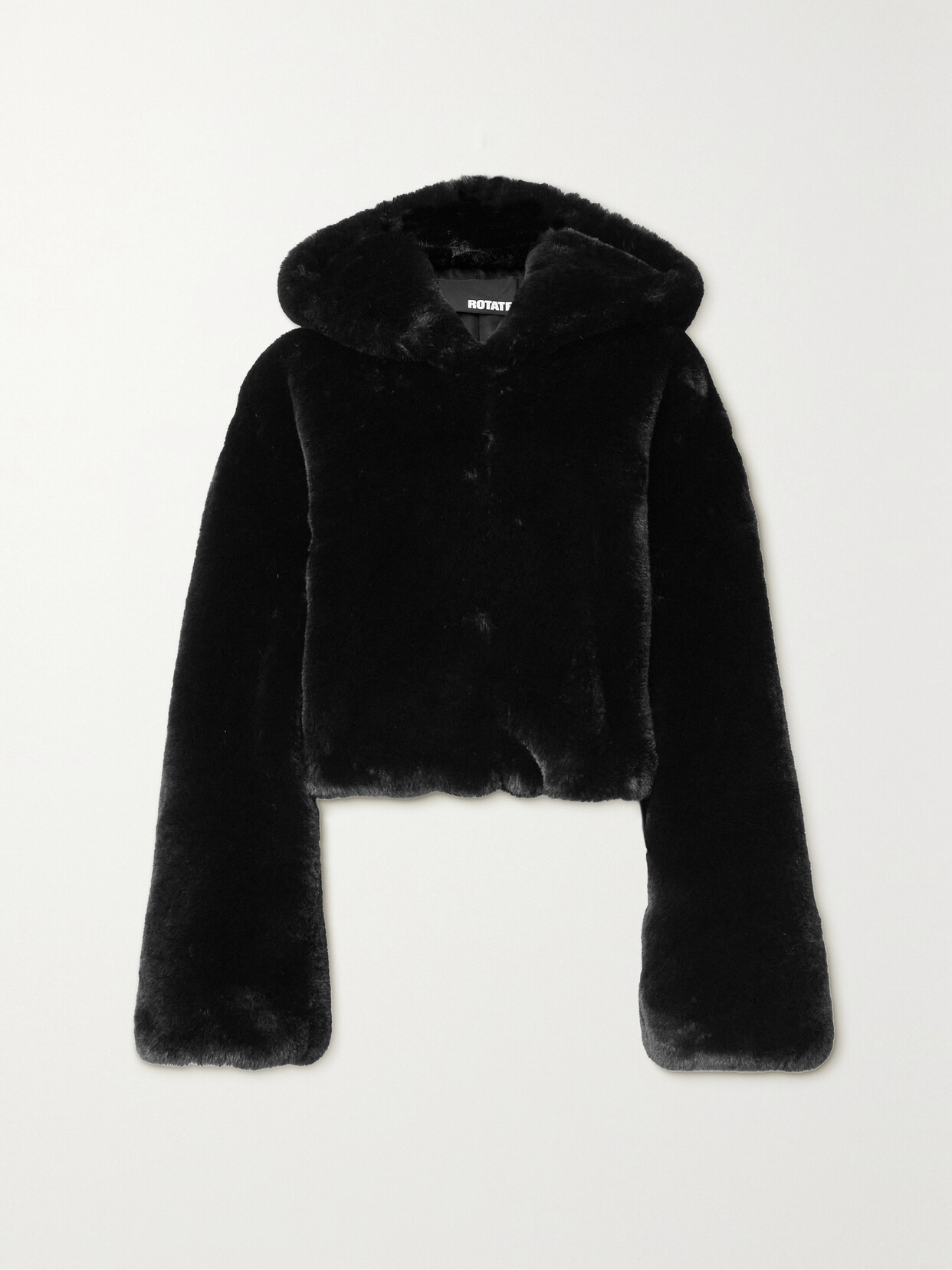 Rotate Birger Christensen Melika Faux Fur Hooded Jacket In Black