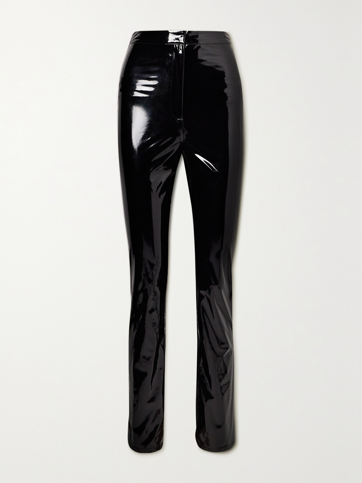 Rotate Birger Christensen June Recycled-faux Patent-leather Skinny Pants In Black