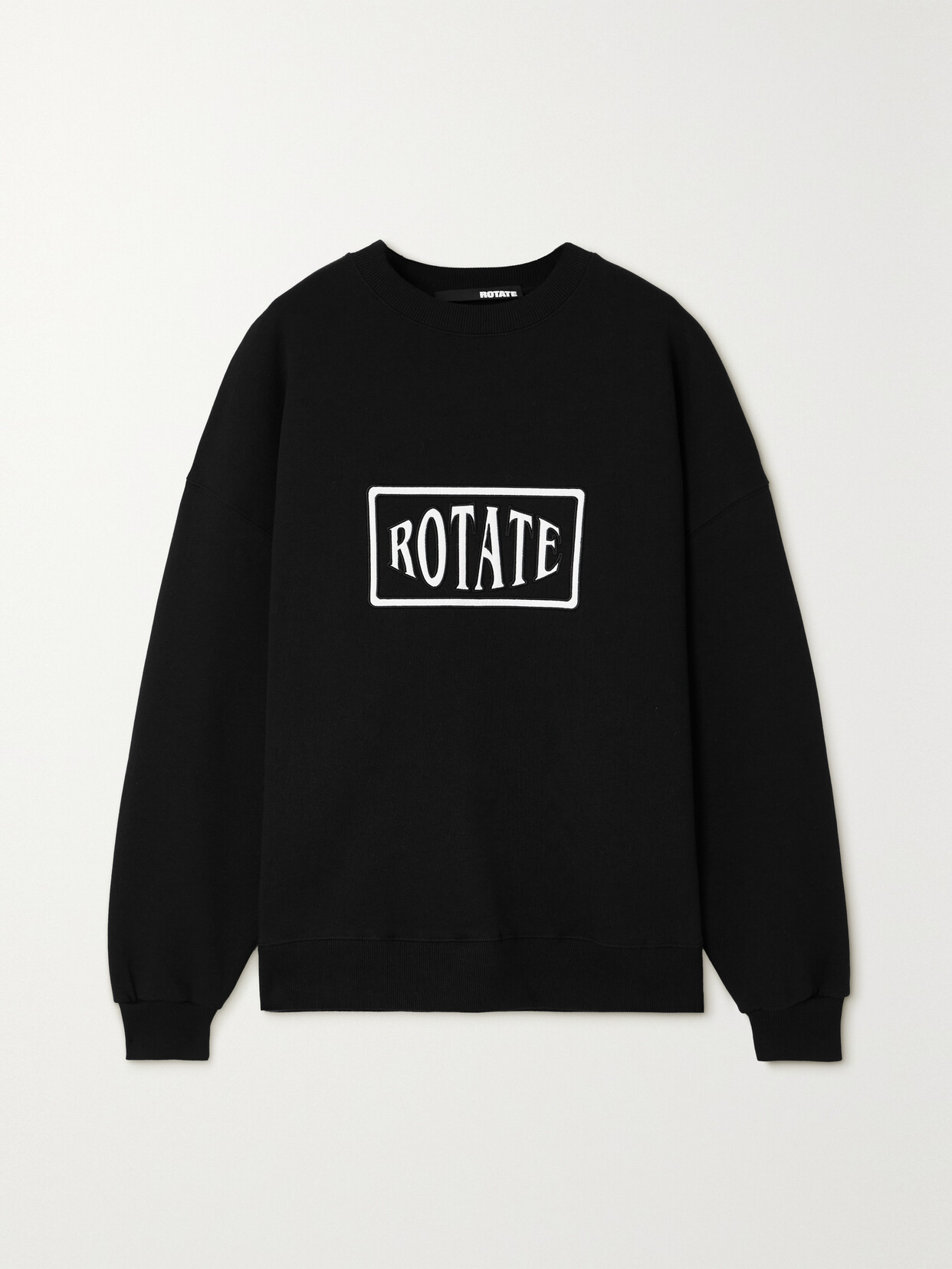 ROTATE Birger Christensen + Net Sustain Iris Appliquéd Organic Cotton-jersey Sweatshirt - Black