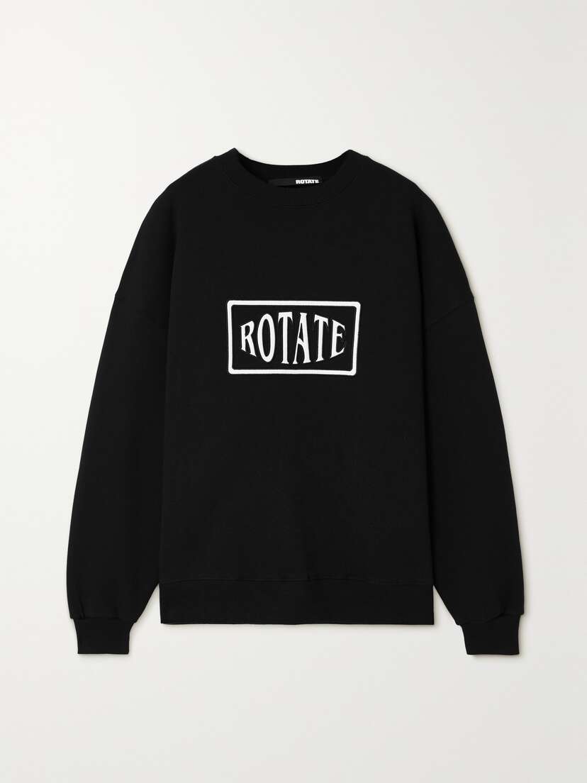 Rotate Birger Christensen + Net Sustain Iris Appliquéd Organic Cotton-jersey Sweatshirt