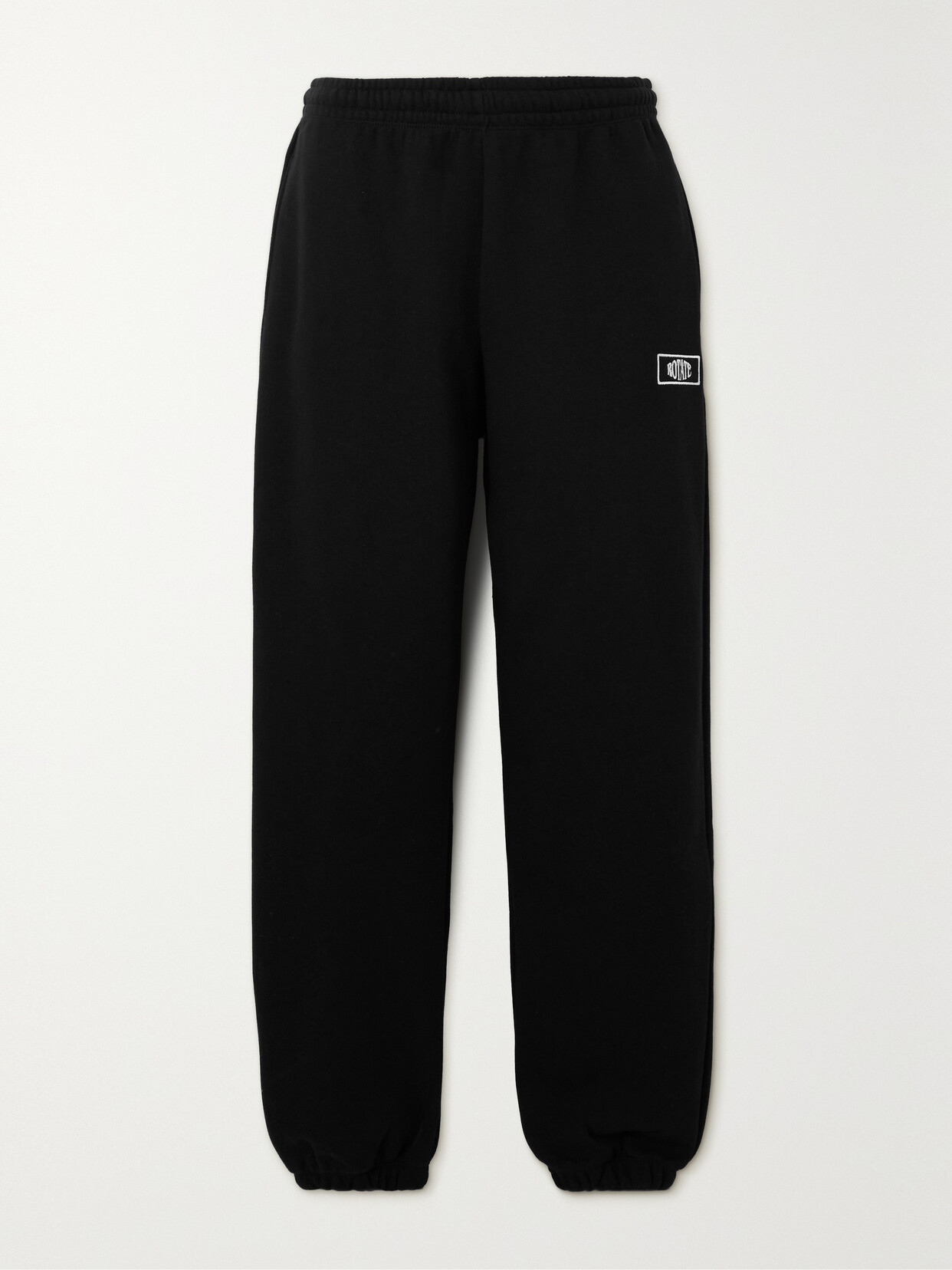 ROTATE Birger Christensen - + Net Sustain Mimi Logo-embroidered Organic Cotton Tapered Sweatpants - Black