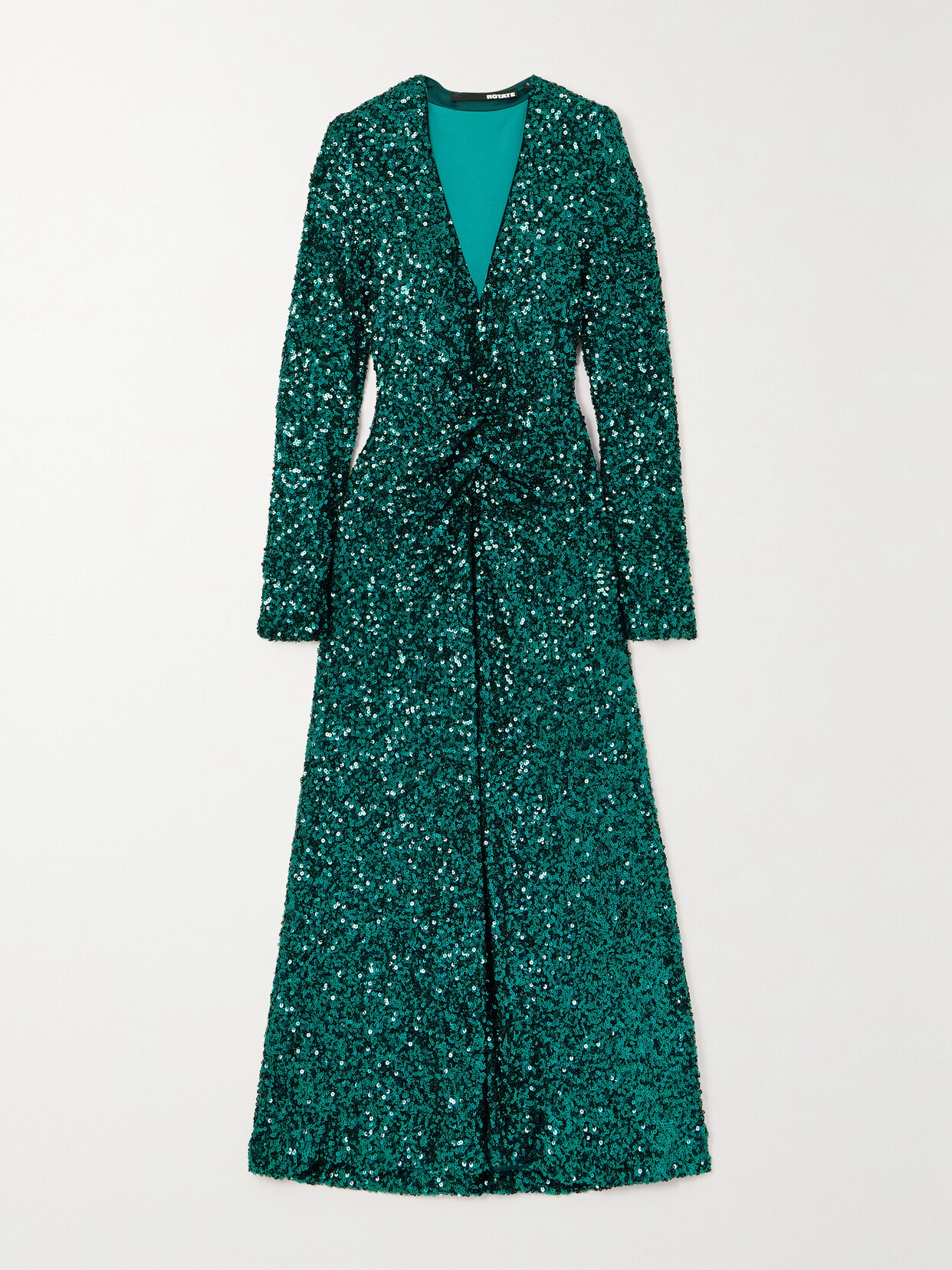 ROTATE Birger Christensen Sierra Sequined Stretch Recycled-tulle Midi Dress - Green
