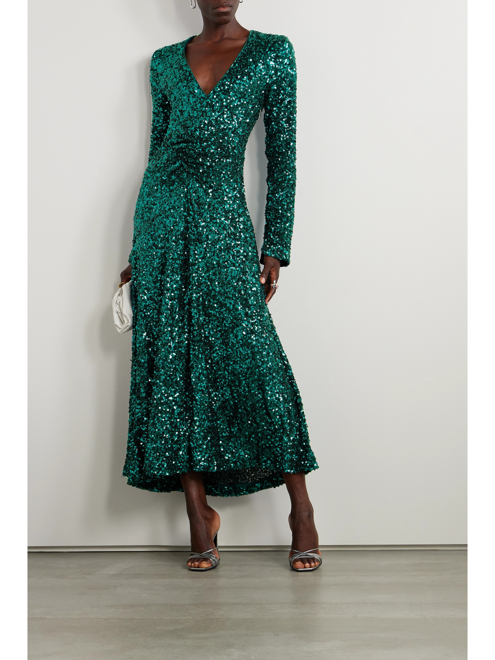 ROTATE Birger Christensen Sierra sequined stretch recycled-tulle midi dress
