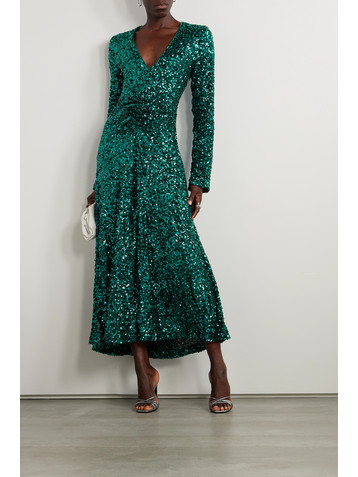 ROTATE Birger Christensen Sierra sequined stretch recycled-tulle midi dress
