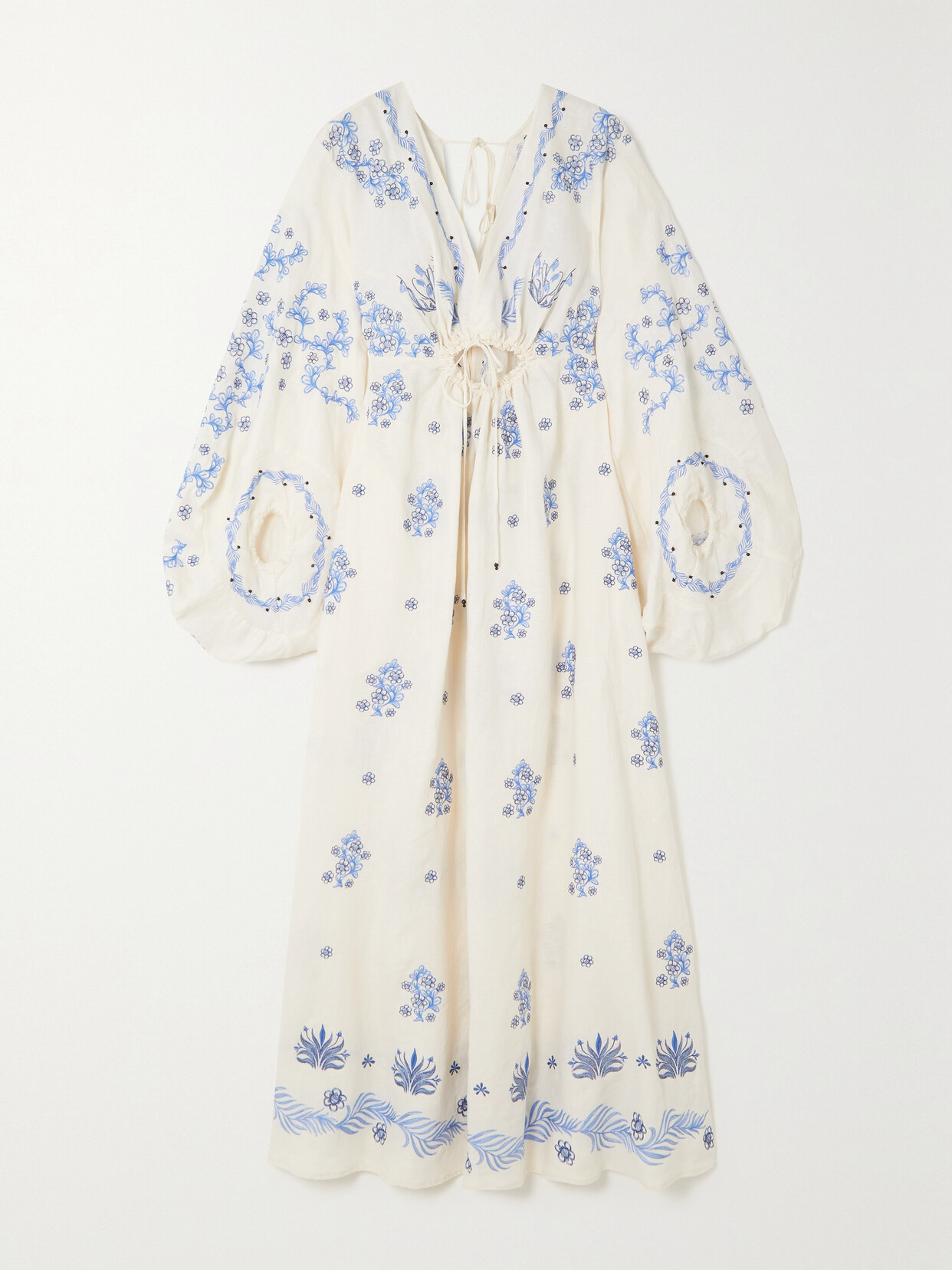 Agua By Agua Bendita Francisca Tinaja Cutout Embroidered Linen Maxi Dress In Unknown