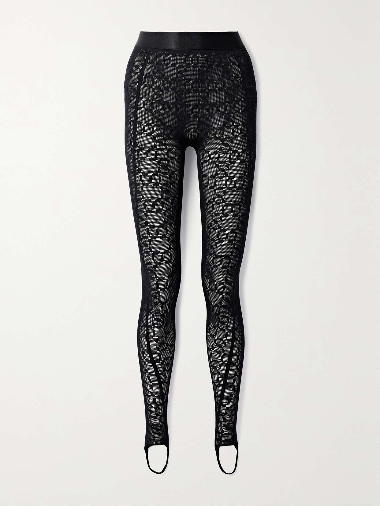 Wolford + Net Sustain + Simkhai Stretch-mesh Jacquard Leggings - Black