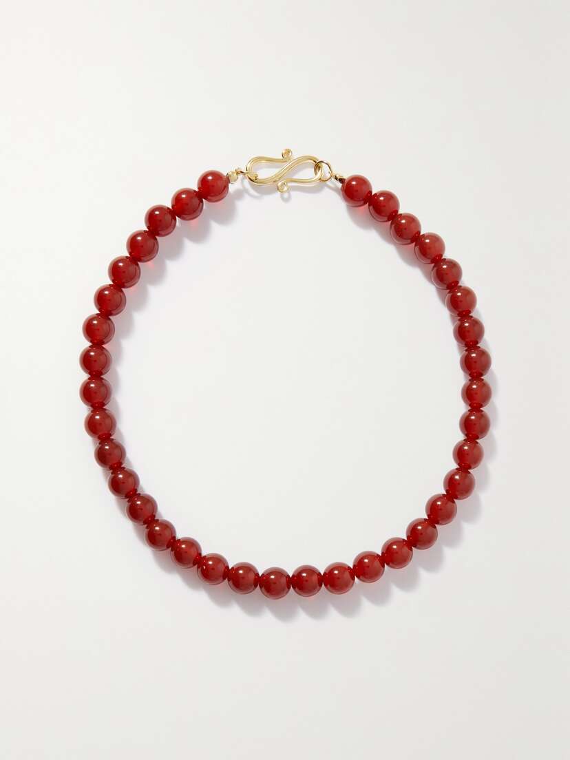 LIÉ STUDIO The Rose Gold-plated Carnelian Necklace