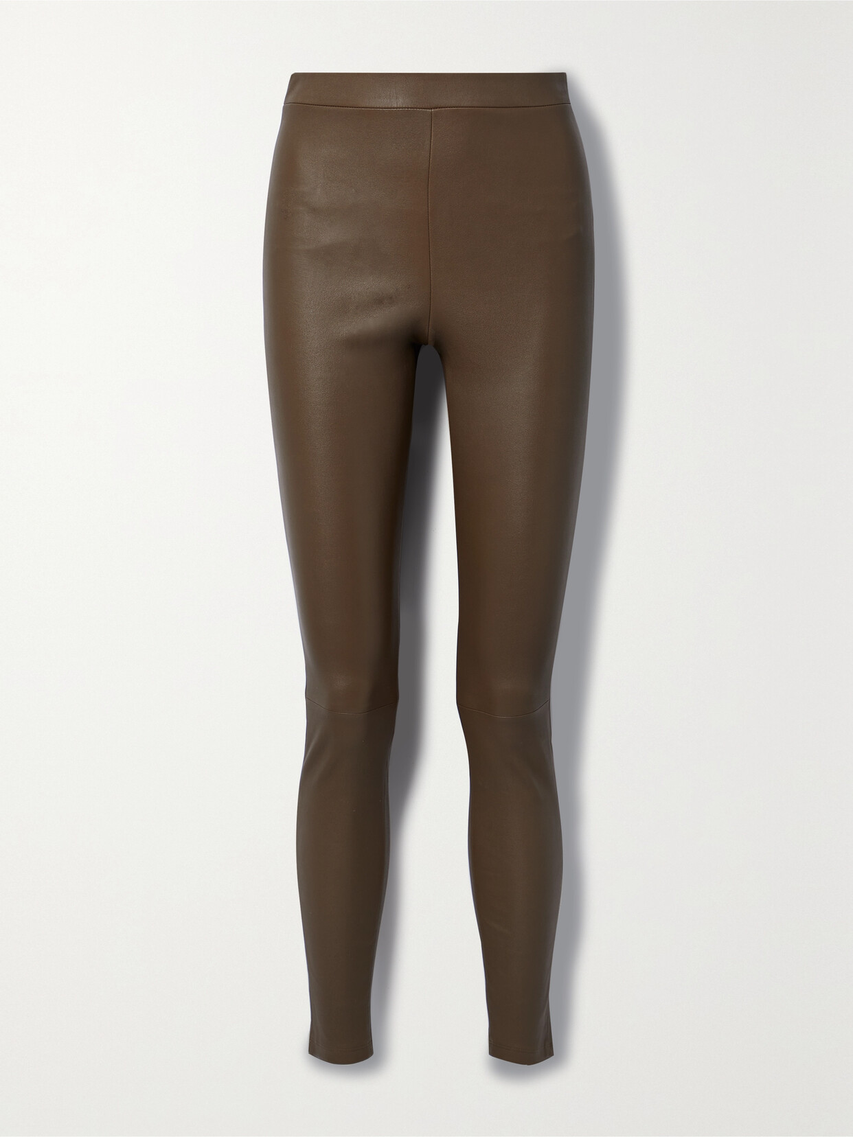 Theory Adbelle Leather Leggings In Brown