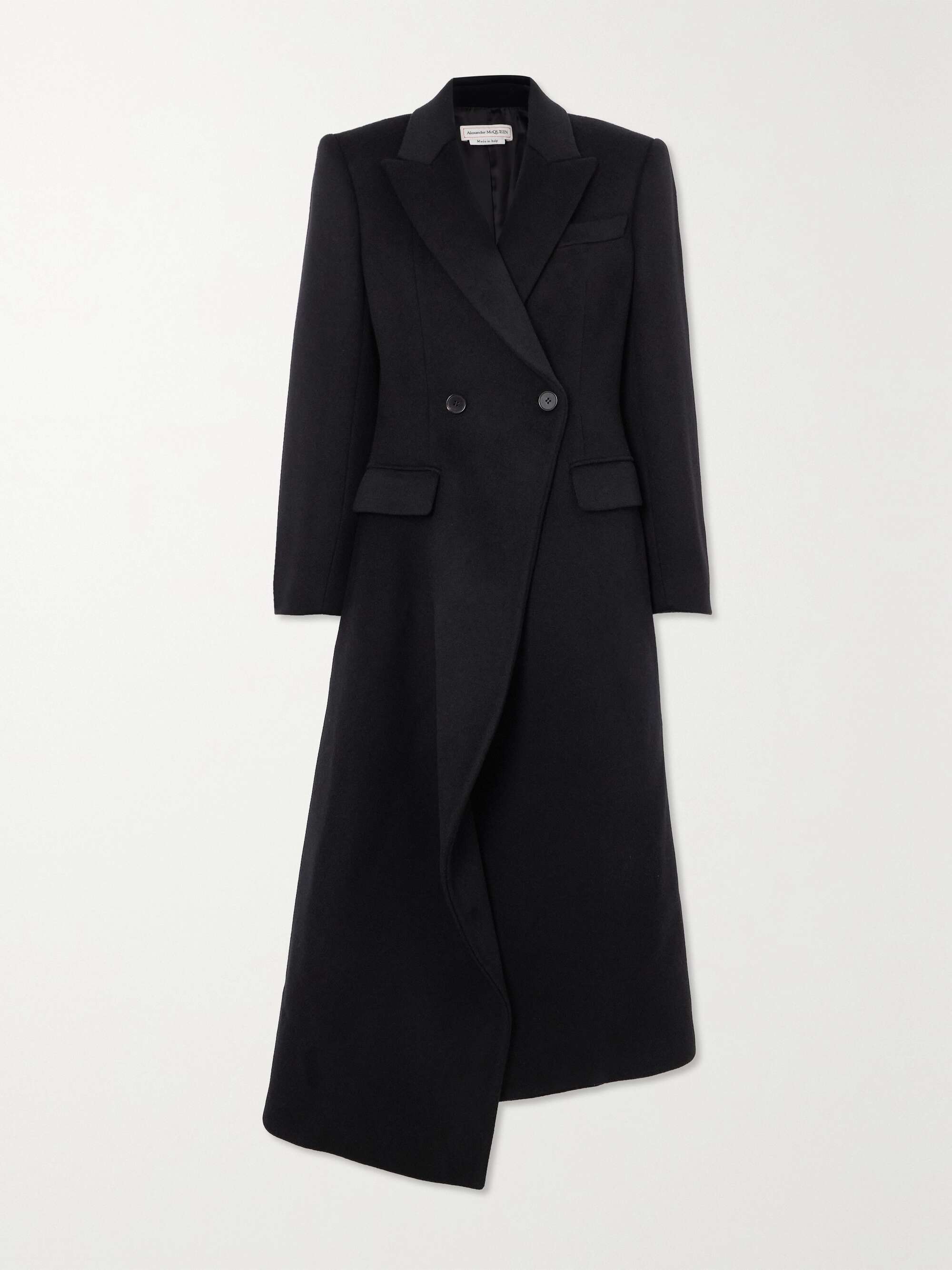 ALEXANDER MCQUEEN Double-breasted asymmetric wool-felt coat | NET-A-PORTER