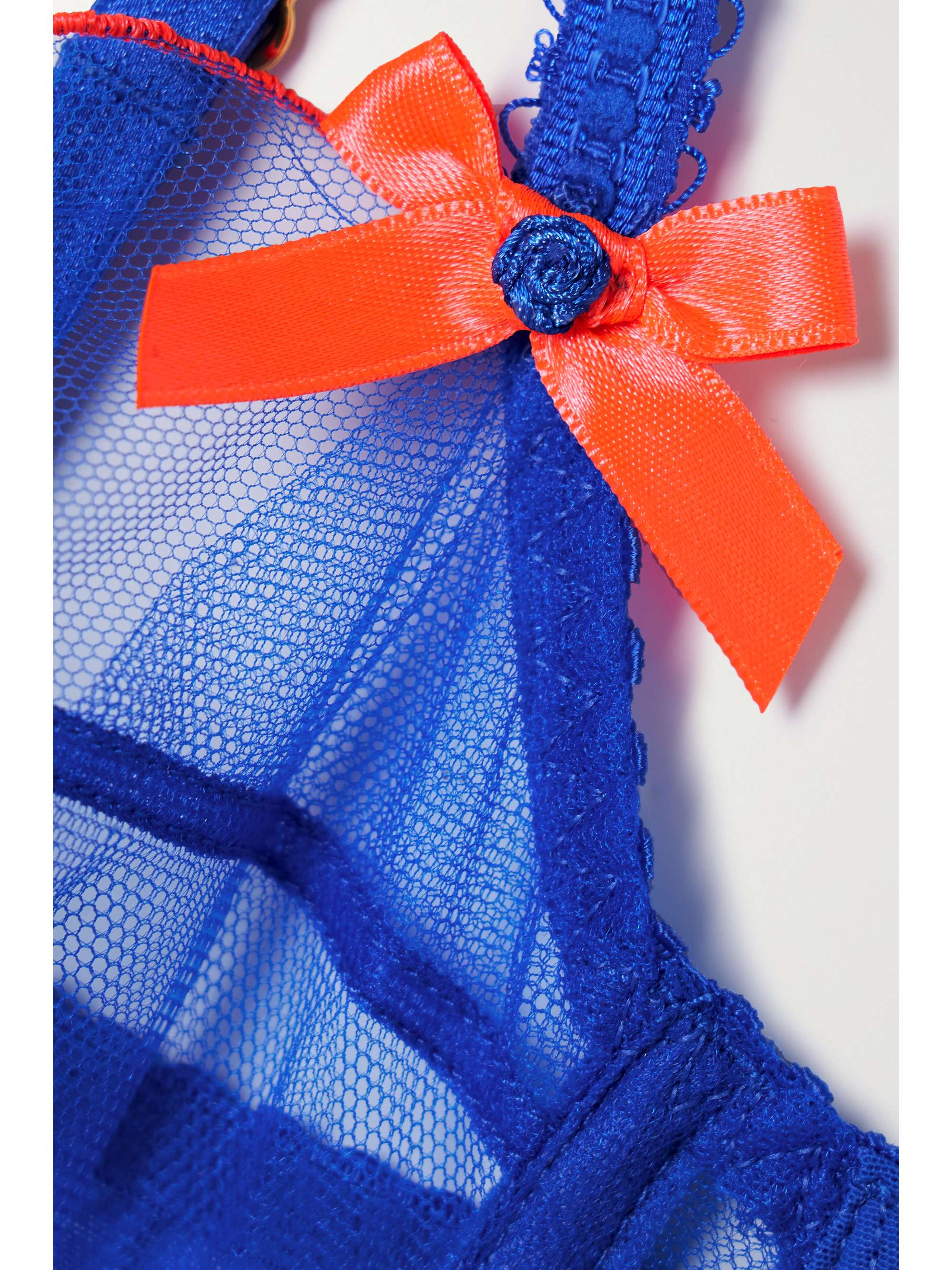 AGENT PROVOCATEUR Lorna bowembellished embroidered tulle underwired