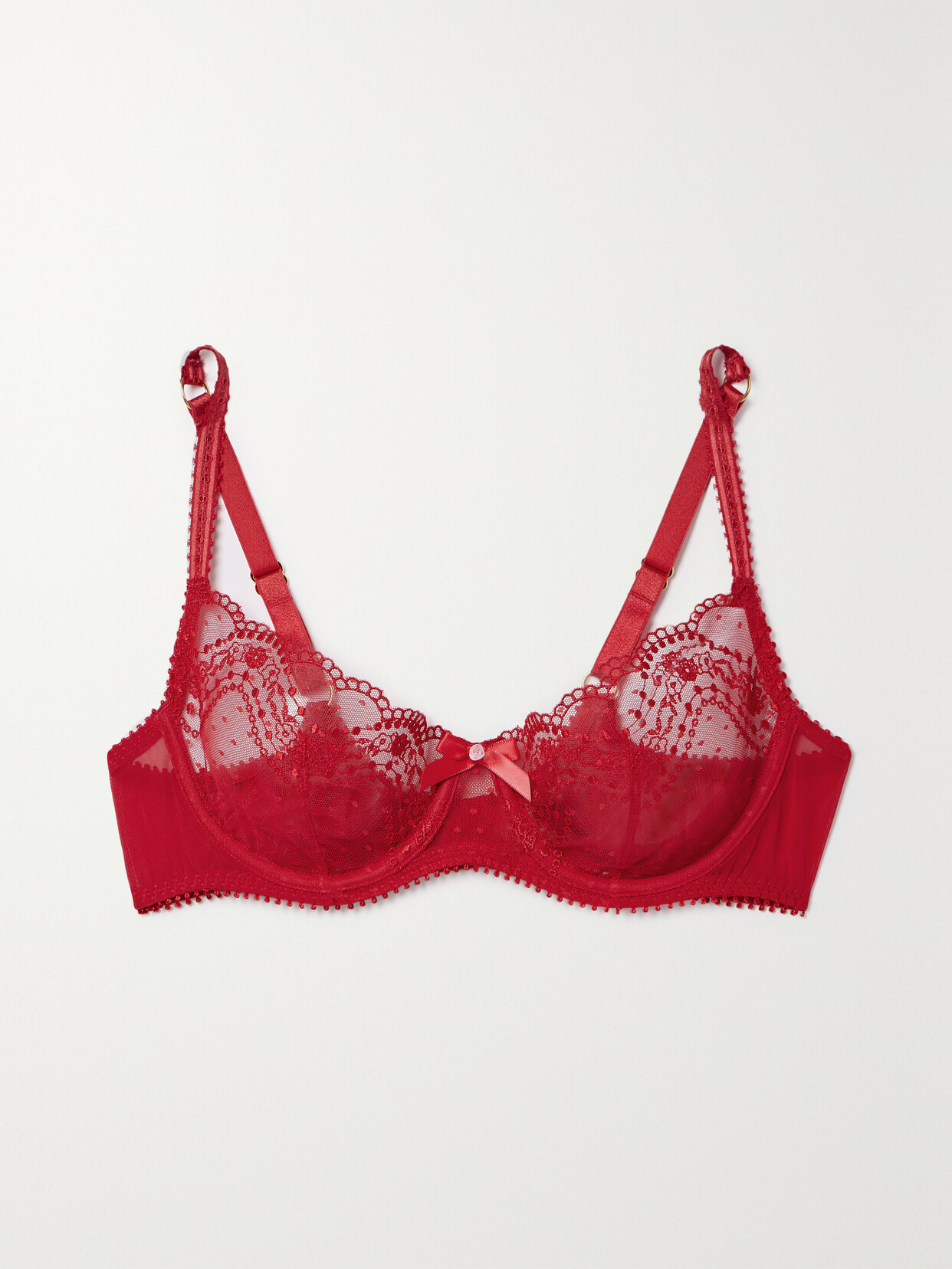 Agent Provocateur - Yuma Satin-trimmed Embroidered Tulle Underwired Soft-cup Bra - 38F