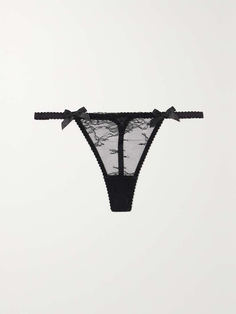 Agent Provocateur Isedora Satin-trimmed Lace Thong