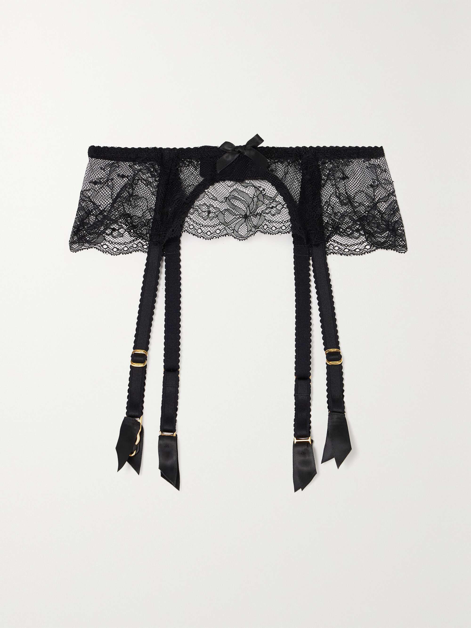 AGENT PROVOCATEUR Isedora satin-trimmed lace suspender belt