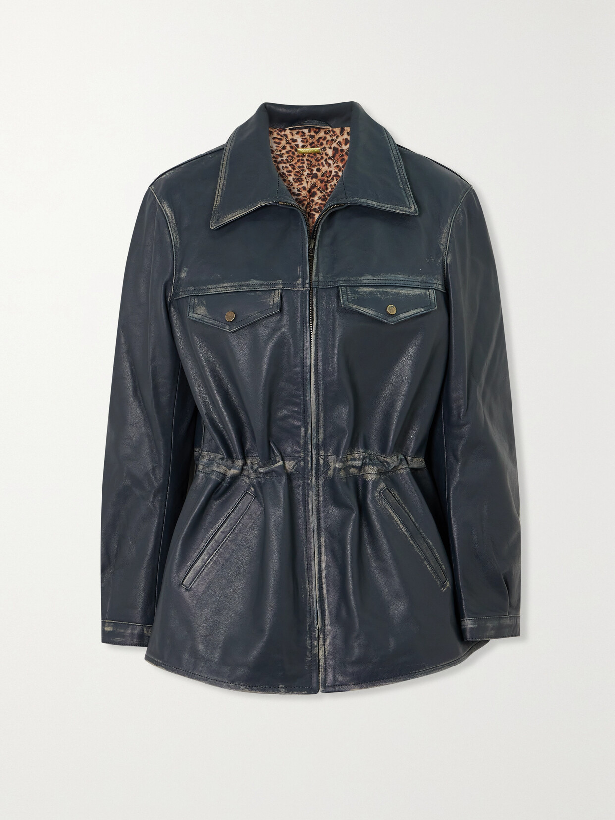 Dodo Bar Or - Alex Distressed Leather Jacket - Blue