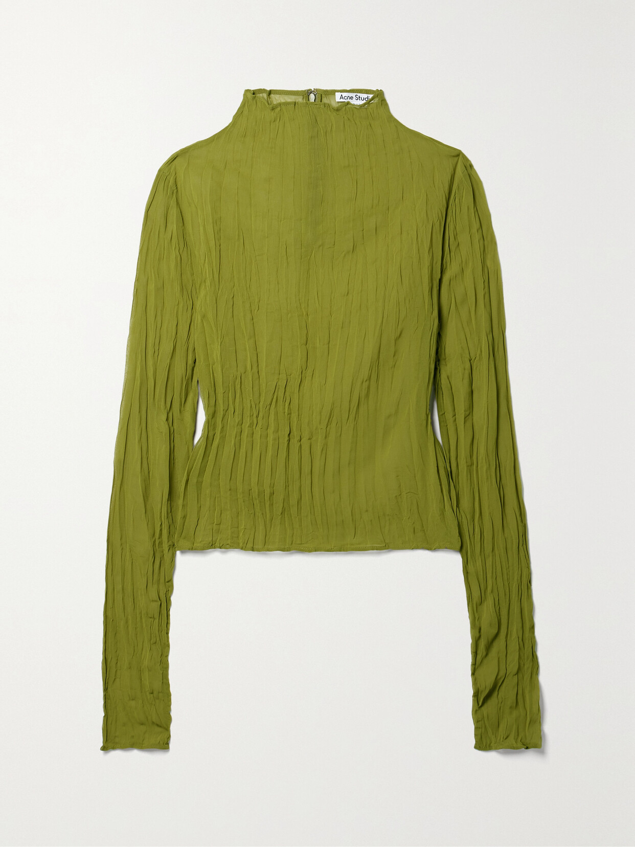 Acne Studios Crinkled-georgette Top - Green