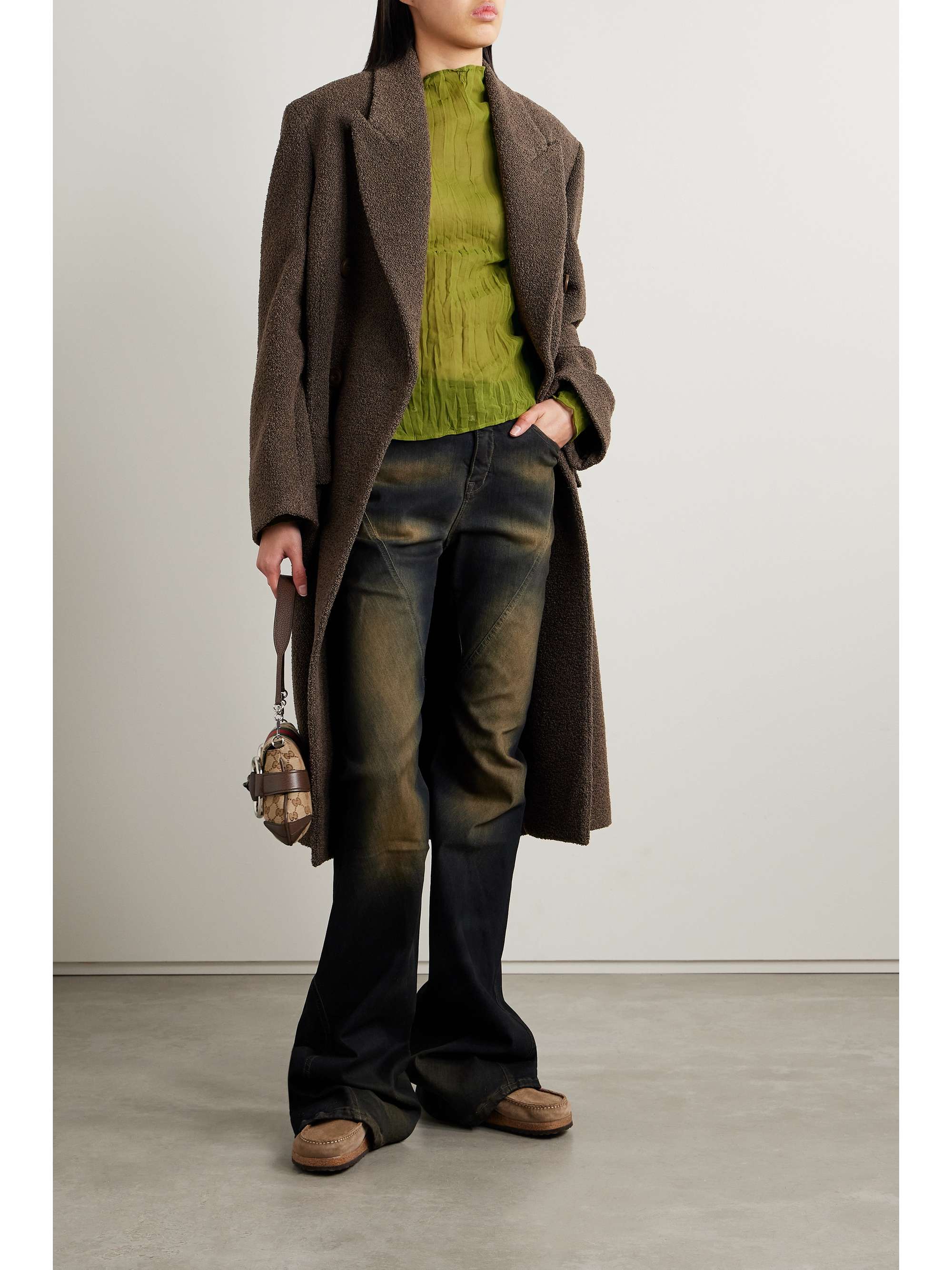 ACNE STUDIOS Crinkled georgette top NET A PORTER