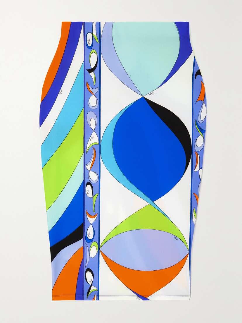PUCCI Printed Stretch-satin Midi Skirt - x large
