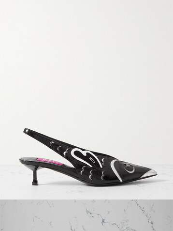 Pucci Studded leather slingback pumps