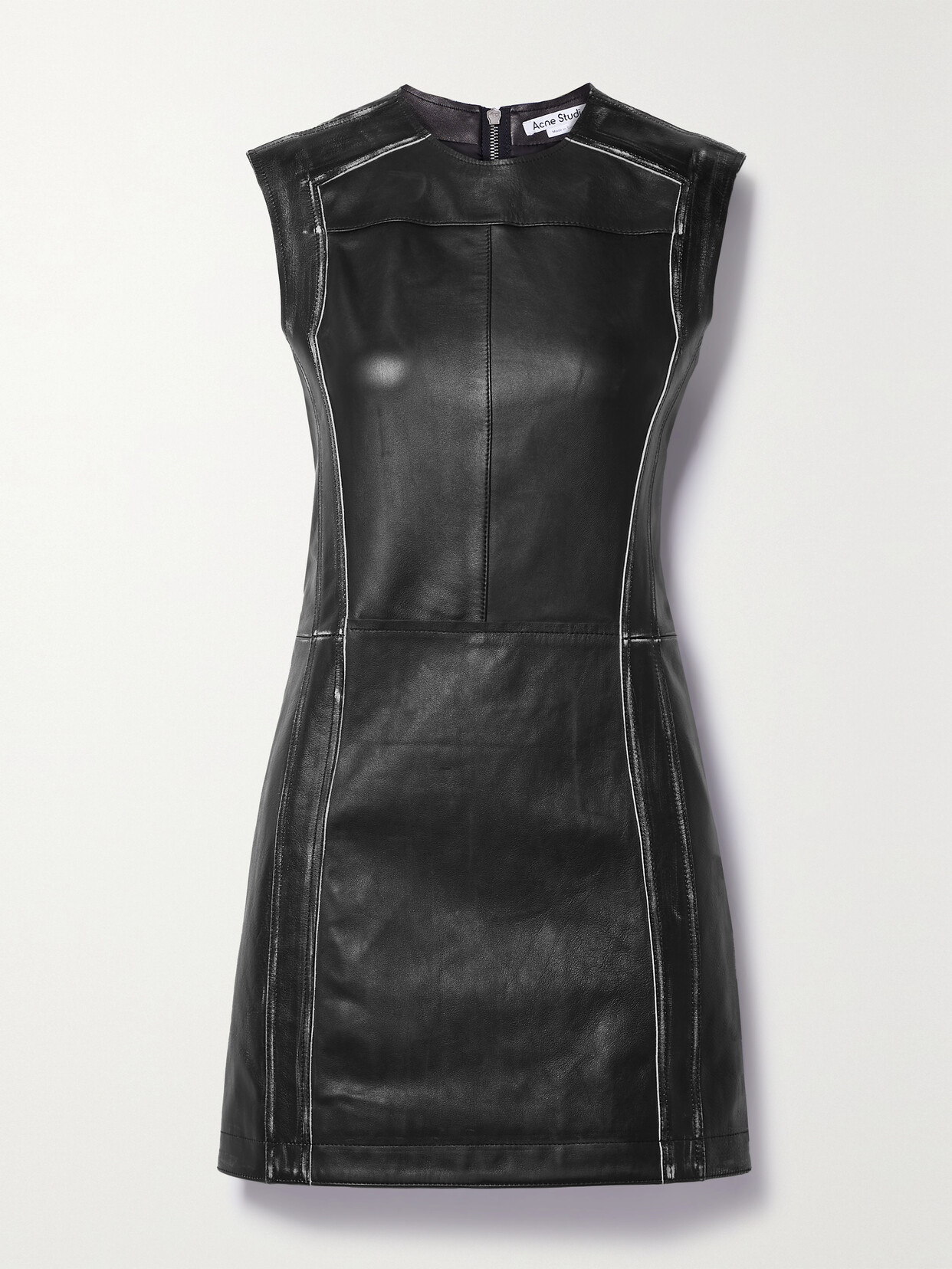 Acne Studios - Distressed Leather Mini Dress - Black