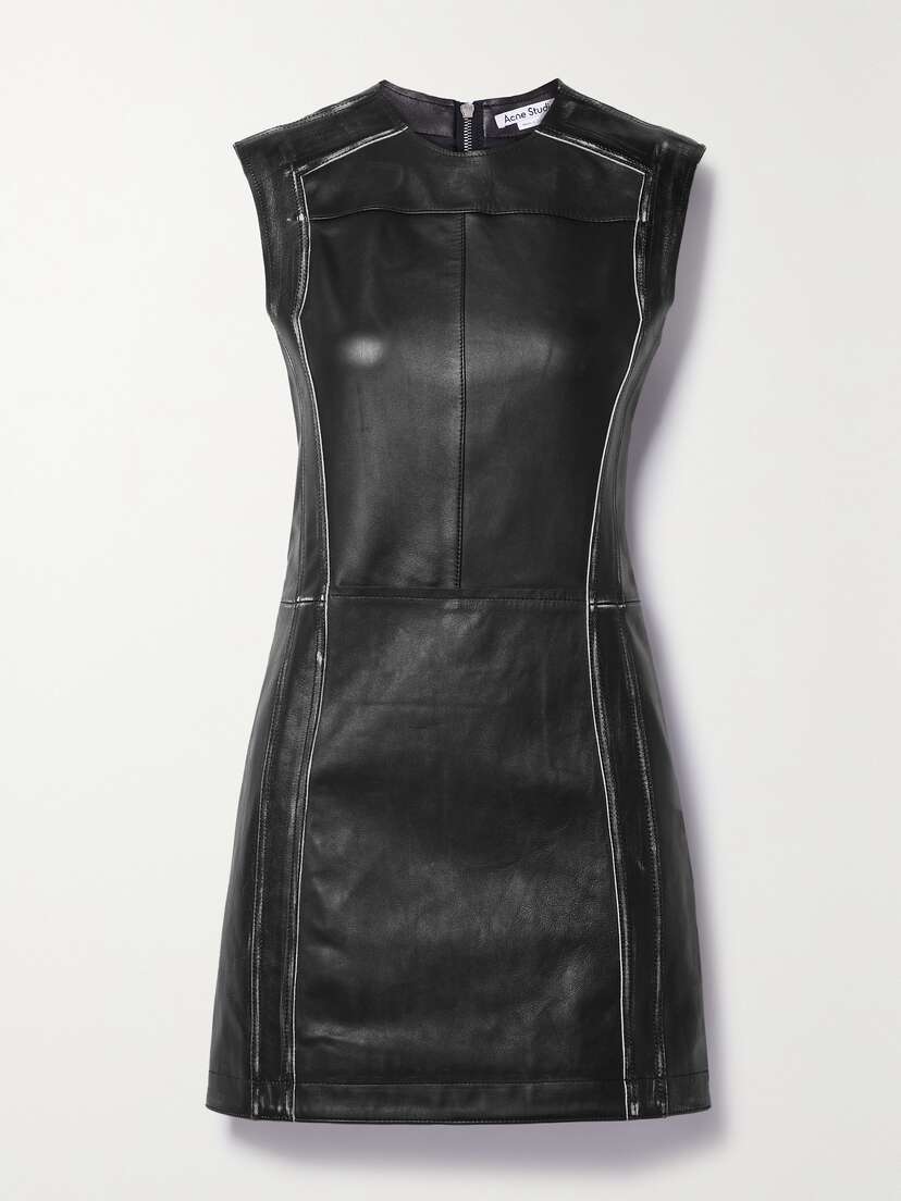 Acne Studios Distressed Leather Mini Dress
