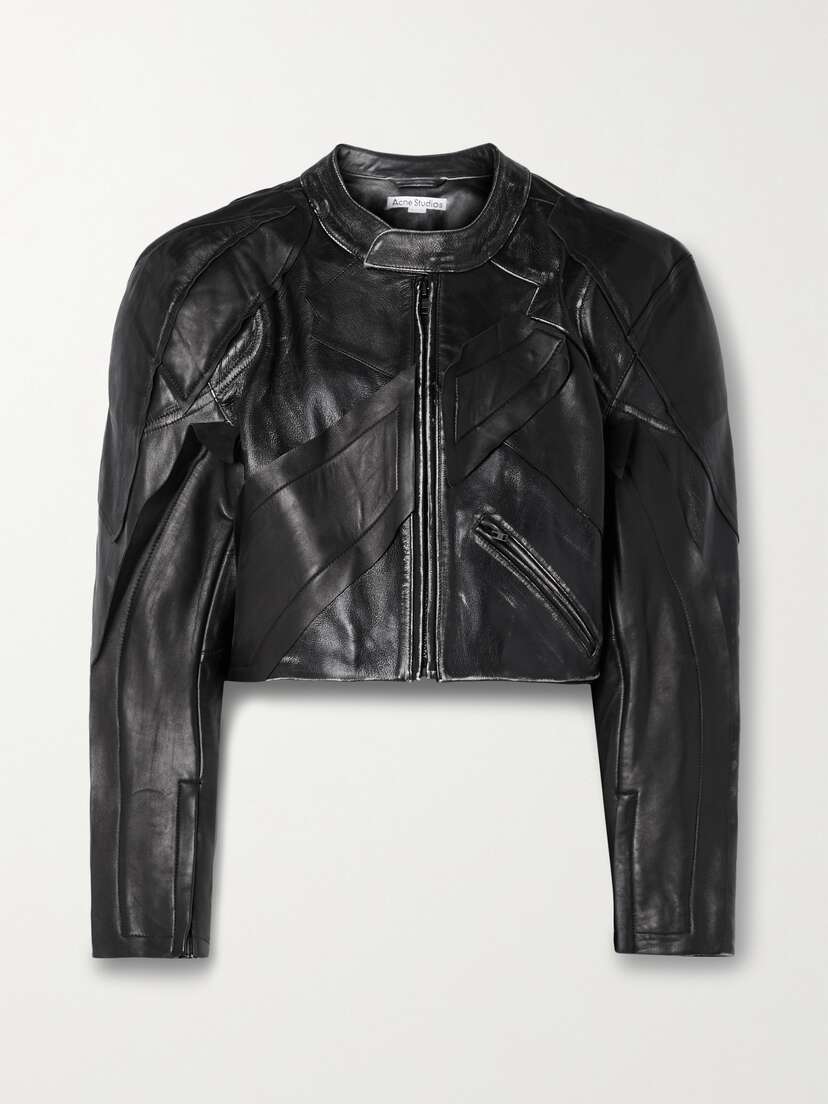 Acne Studios Paneled Distressed Leather Jacket - EU 40