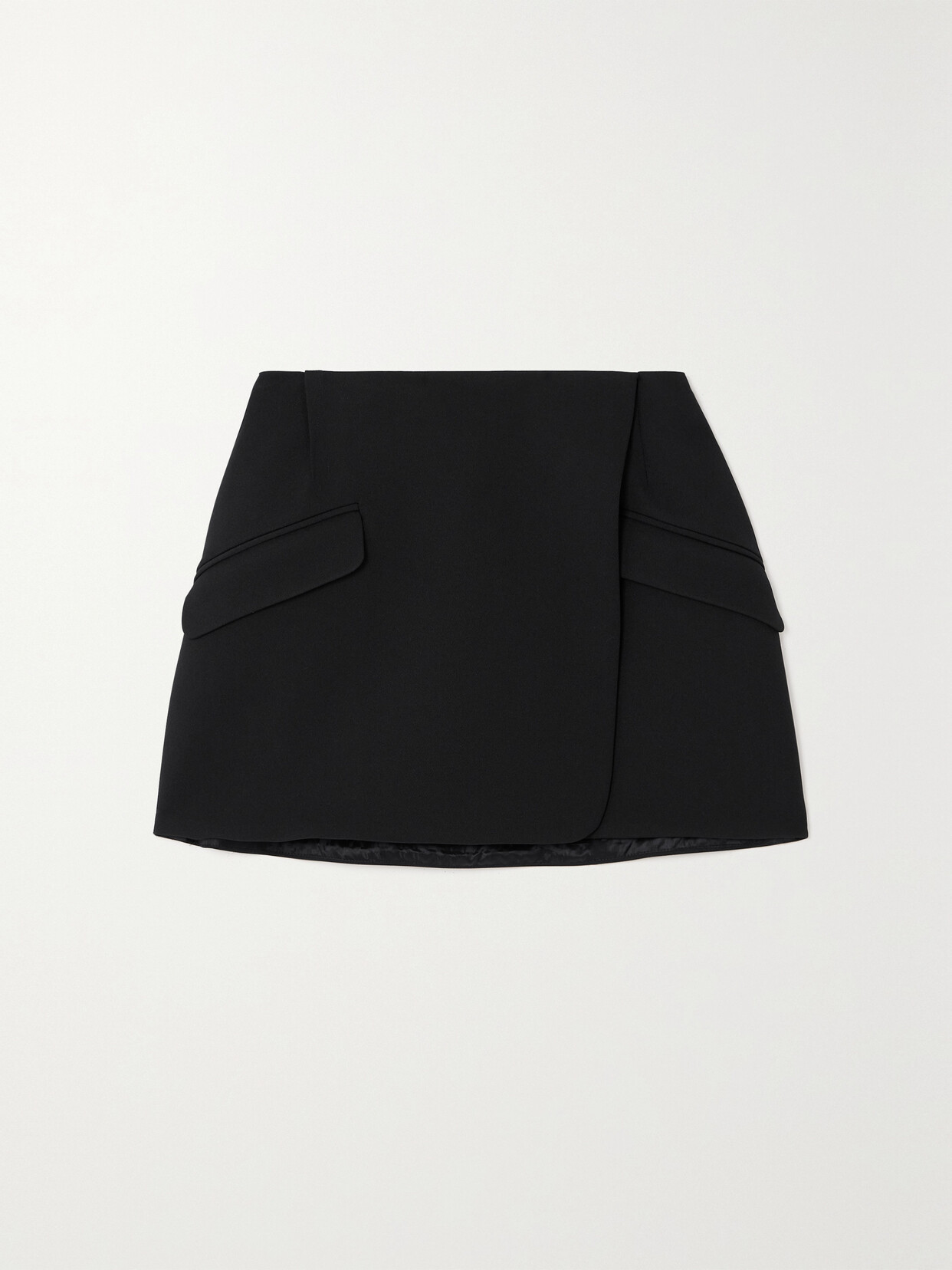 SIMKHAI - Payton Wrap-effect Woven Mini Skirt - Black