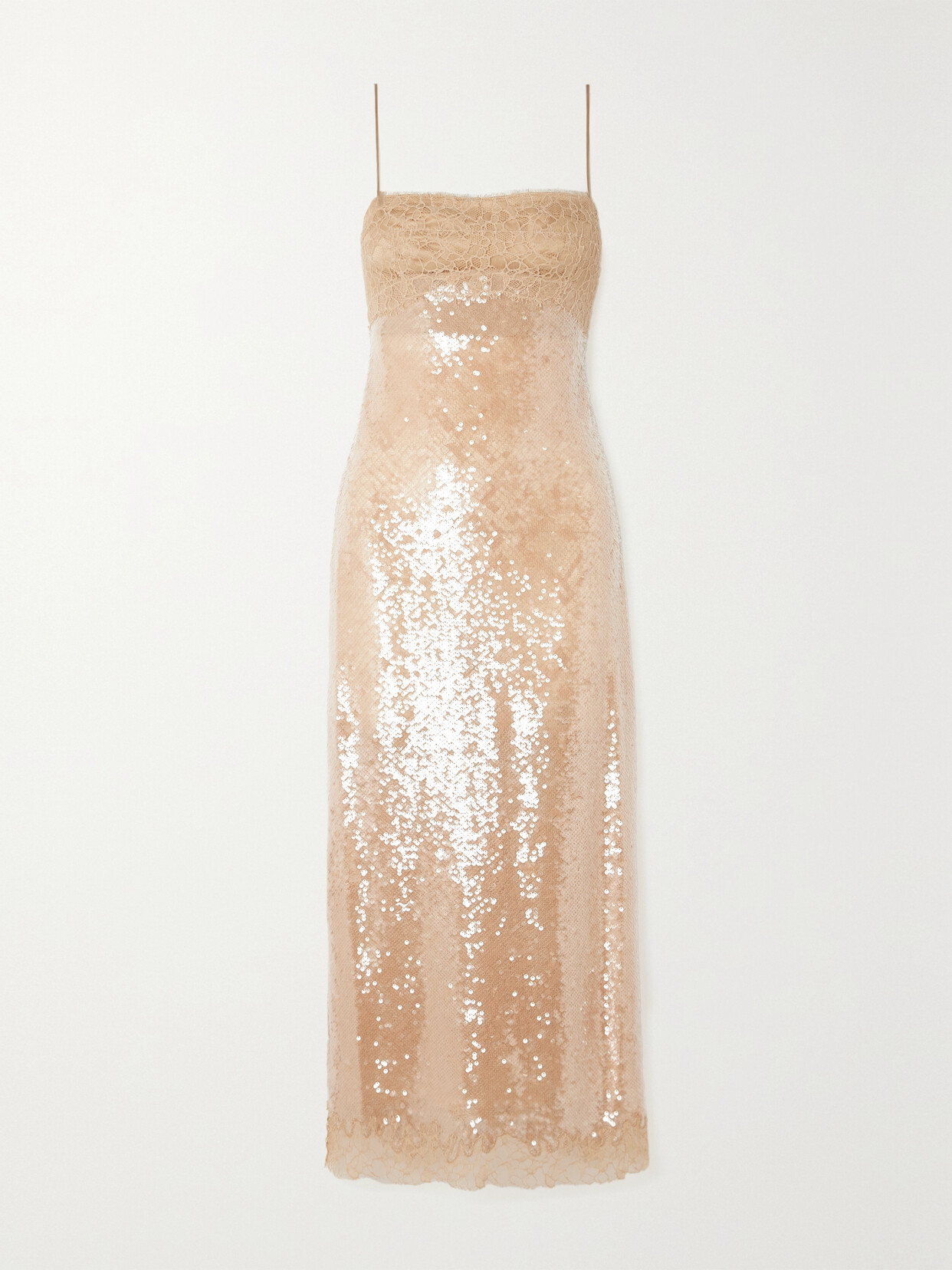 SIMKHAI - Valentina Sequined Lace Midi Dress - Ivory