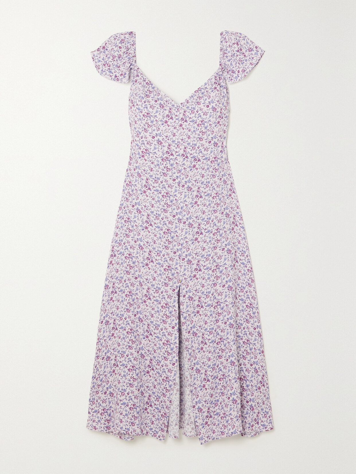 Reformation Baxley Floral-print Crepe De Chine Midi Dress