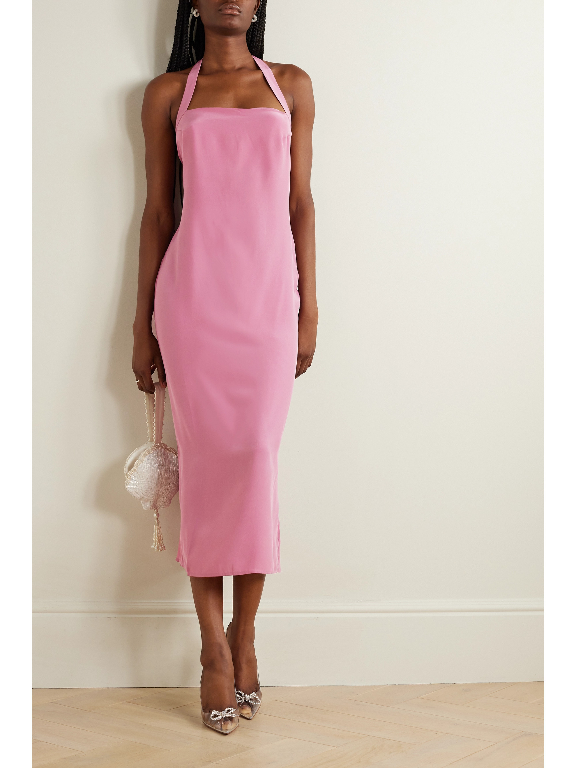 Reformation - Alli silk-charmeuse halterneck midi dress | Plush