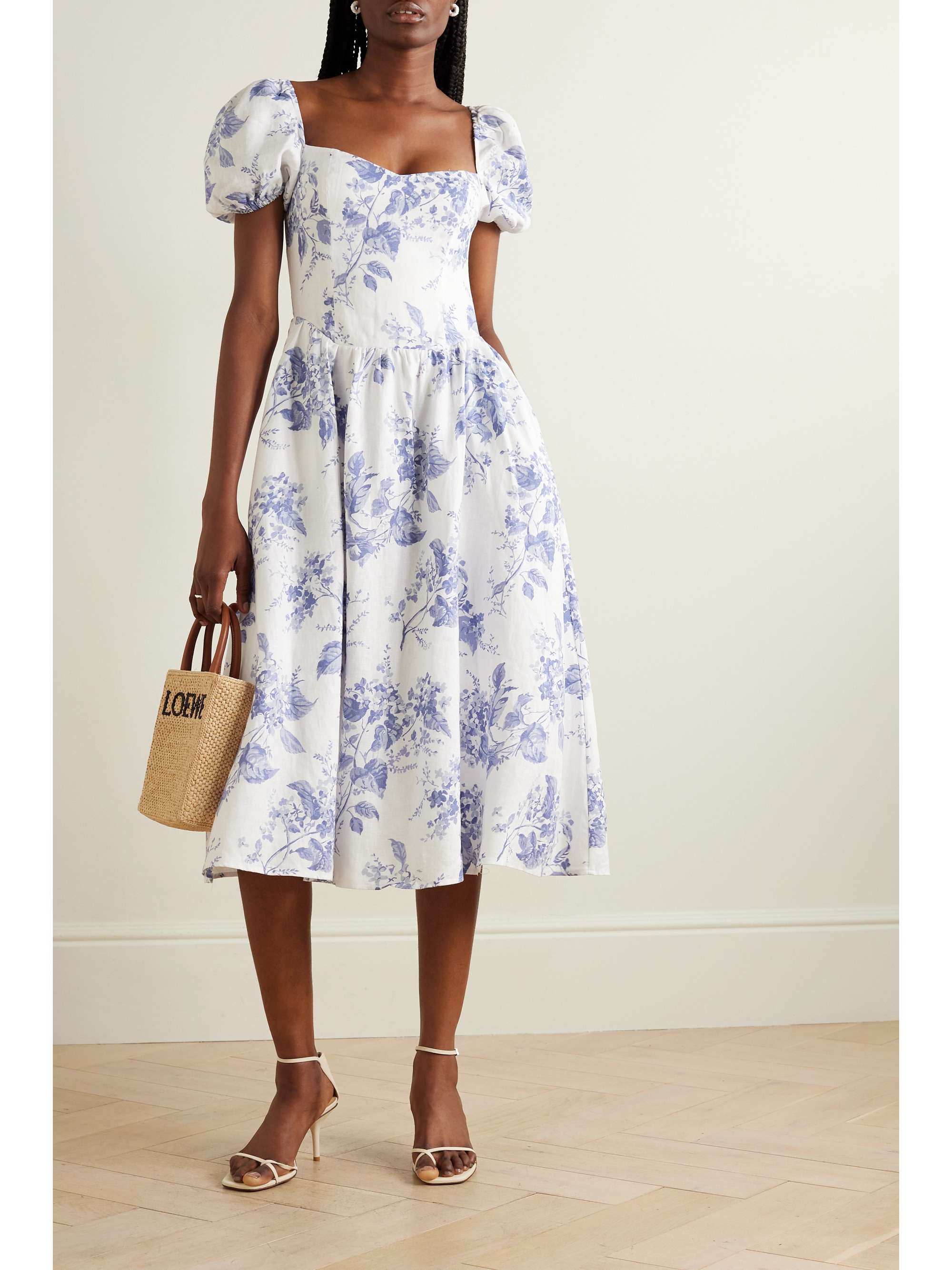 Printed deals linen dress
