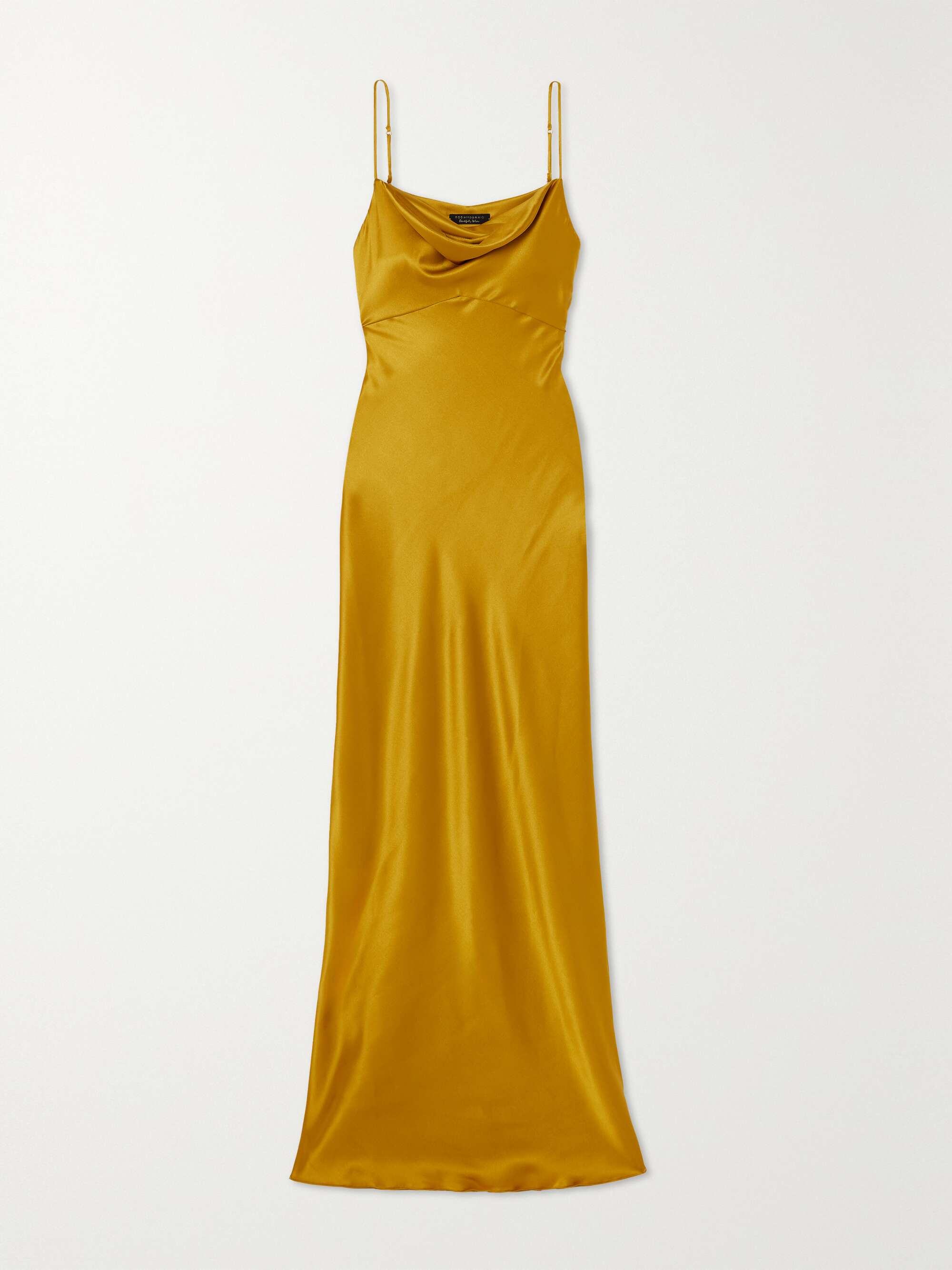 ROSAMOSARIO Golden Hour draped silksatin maxi dress NETAPORTER