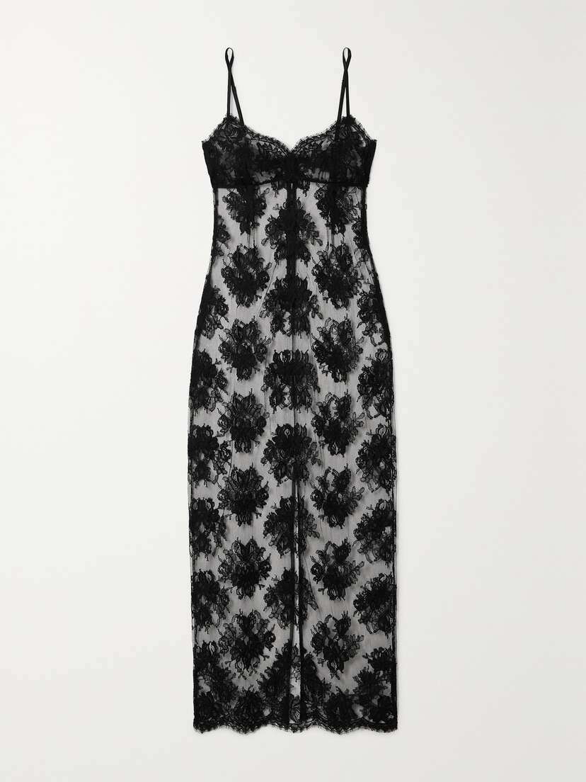 Rosamosario Roulette Girl Cotton-blend Chantilly Lace Nightdress - x large