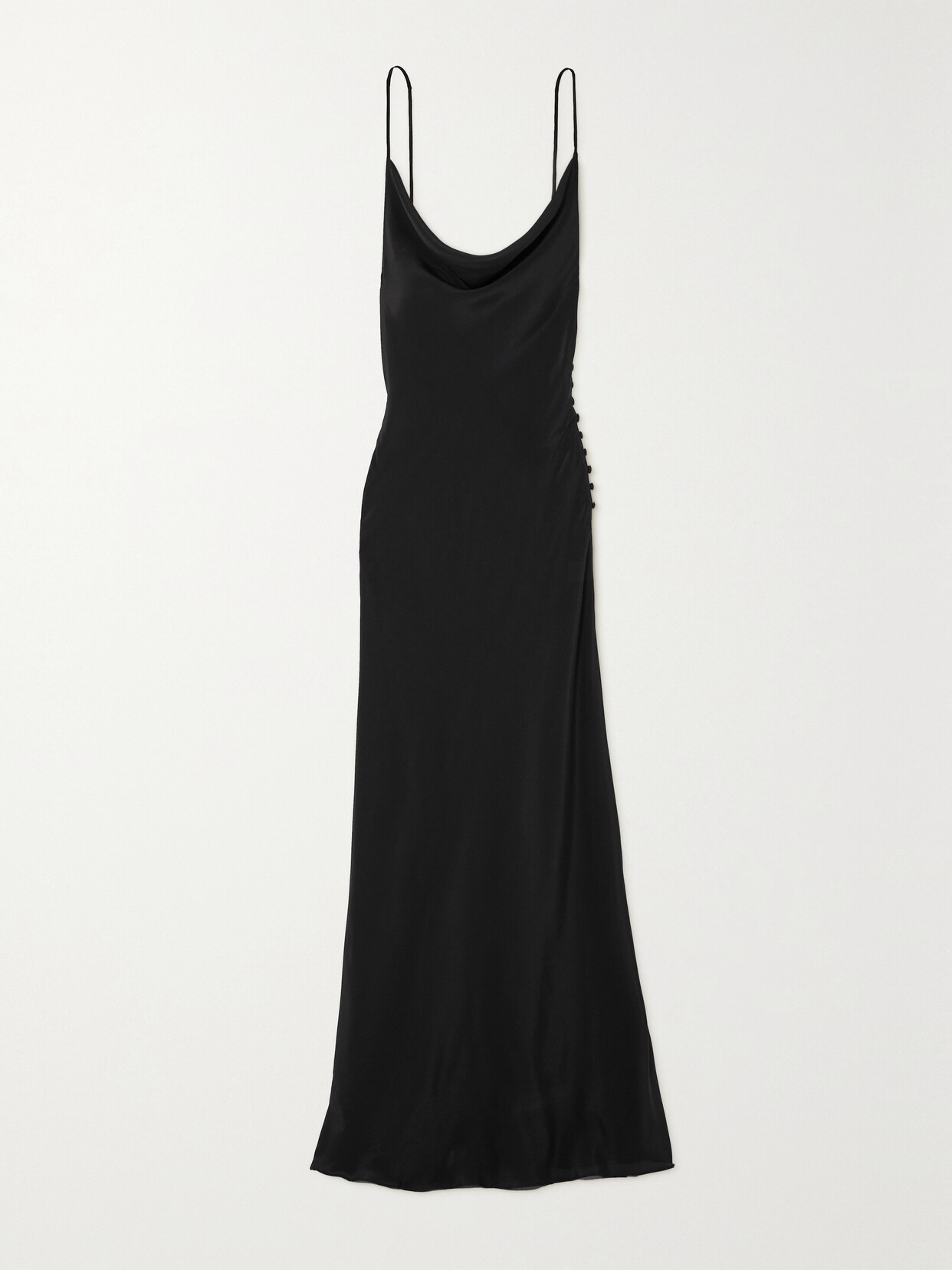 Rosamosario - Mystery Girl Draped Silk-crepe Maxi Dress - Black