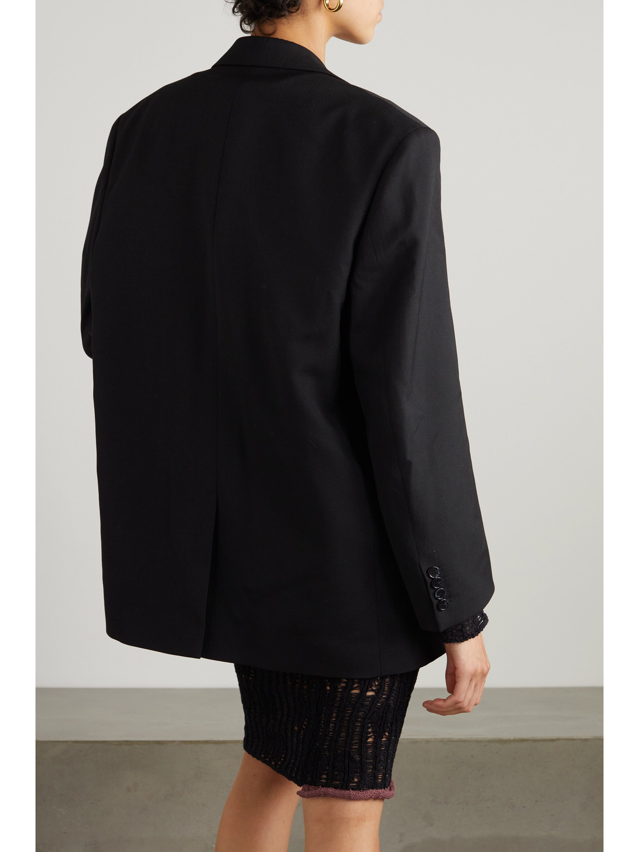Acne Studios Oversized Woven Blazer In Black