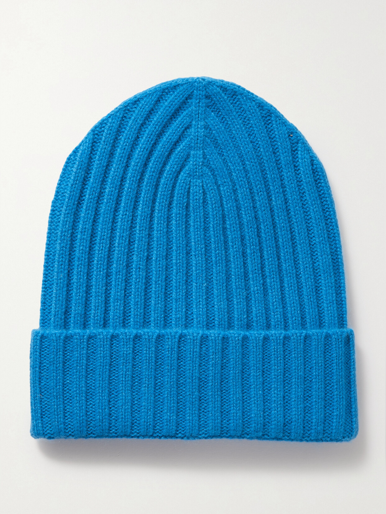 Arch4 + Net Sustain Megan Ribbed Organic Cashmere Beanie In Blue