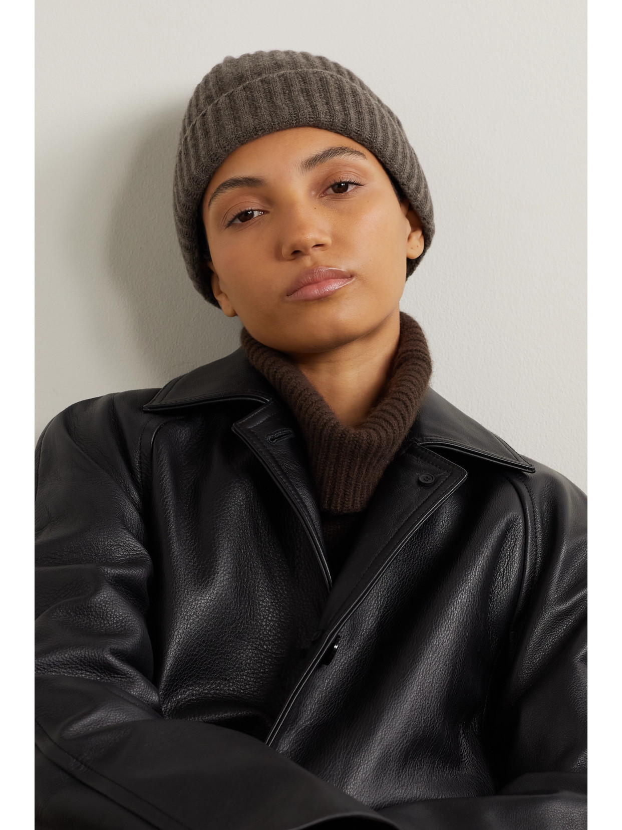 Arch4 Alpine Ribbed Cashmere Beanie In Brown