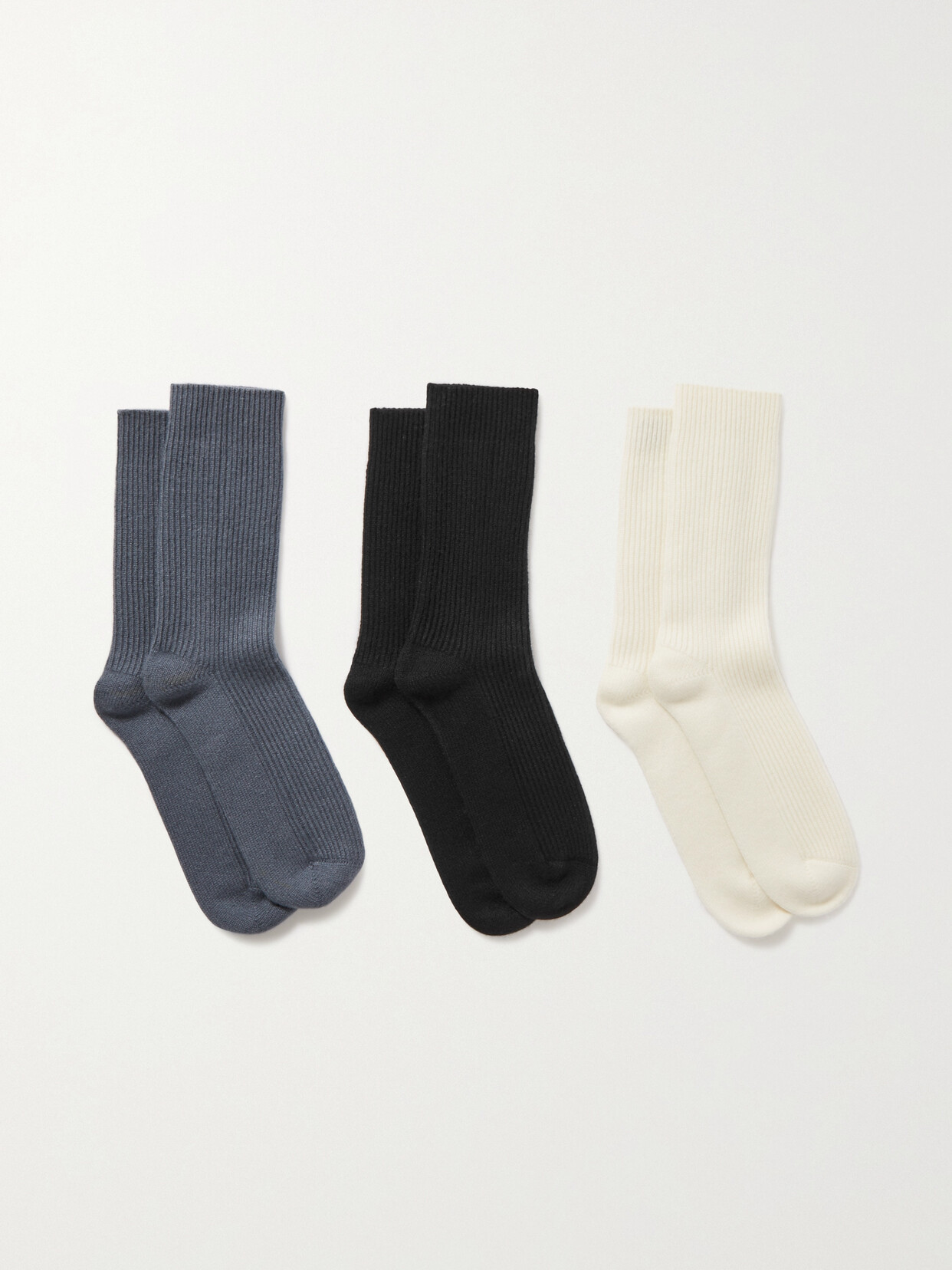 Arch4 Set Of Three Lucia Ribbed Cashmere Socks