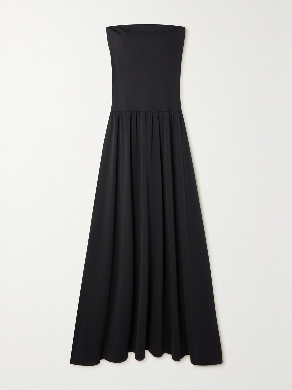 Shop Eres Oda Strapless Stretch-jersey Maxi Dress In Black