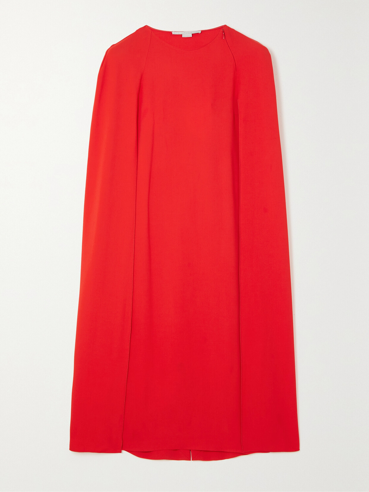 Shop Stella Mccartney + Net Sustain Cape-effect Crepe Midi Dress In Red