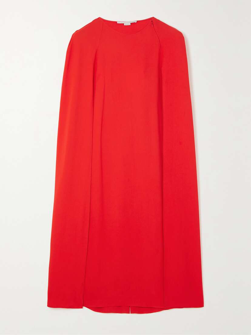 Stella McCartney + Net Sustain Cape-effect Crepe Midi Dress
