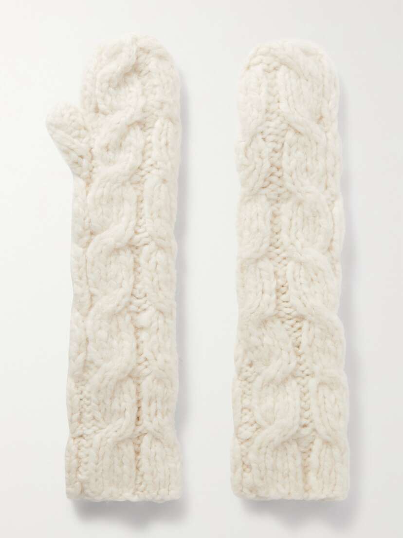 Gabriela Hearst Scarlett Cable-knit Cashmere Mittens